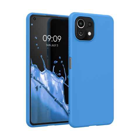 kwmobile Handyhülle Hülle für Xiaomi 11 Lite (5G) NE / Mi 11 Lite (5G), Hülle Silikon - Soft Handyhülle - Handy Case Cover - Strahlend Blau