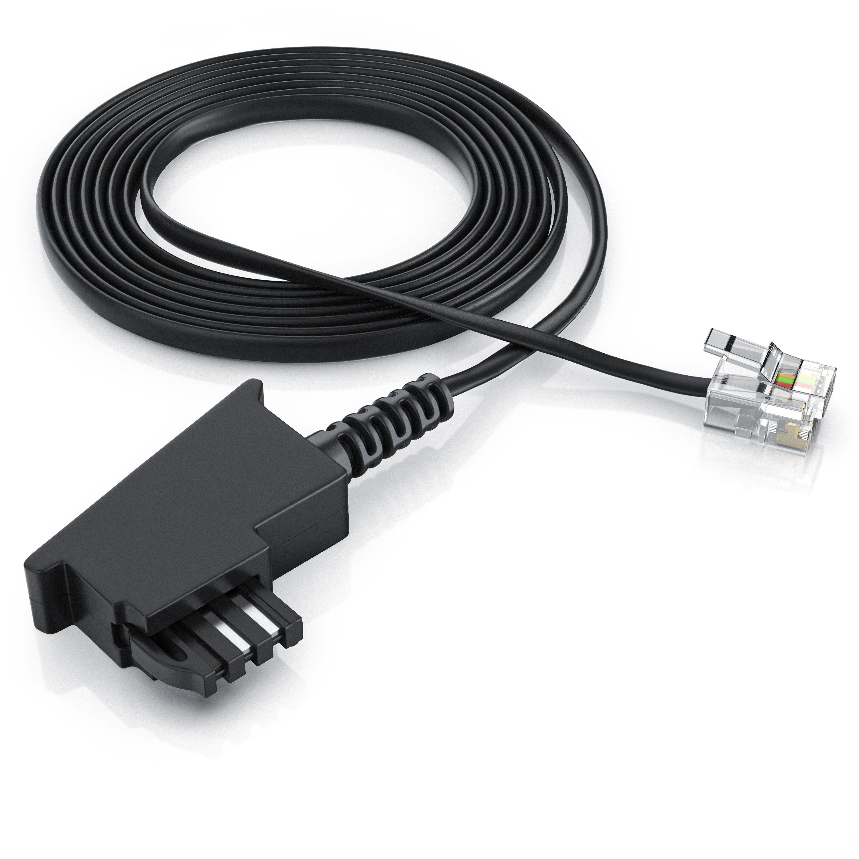 CSL Flachkabel TAE-F Telefondose zu Telefon Fax Anrufbeantworter flach 10m Telefonkabel, TAE-F, RJ-11 (1000 cm), für Router, Fritzbox und Telefondose, für DSL u – Bild 2 von 5