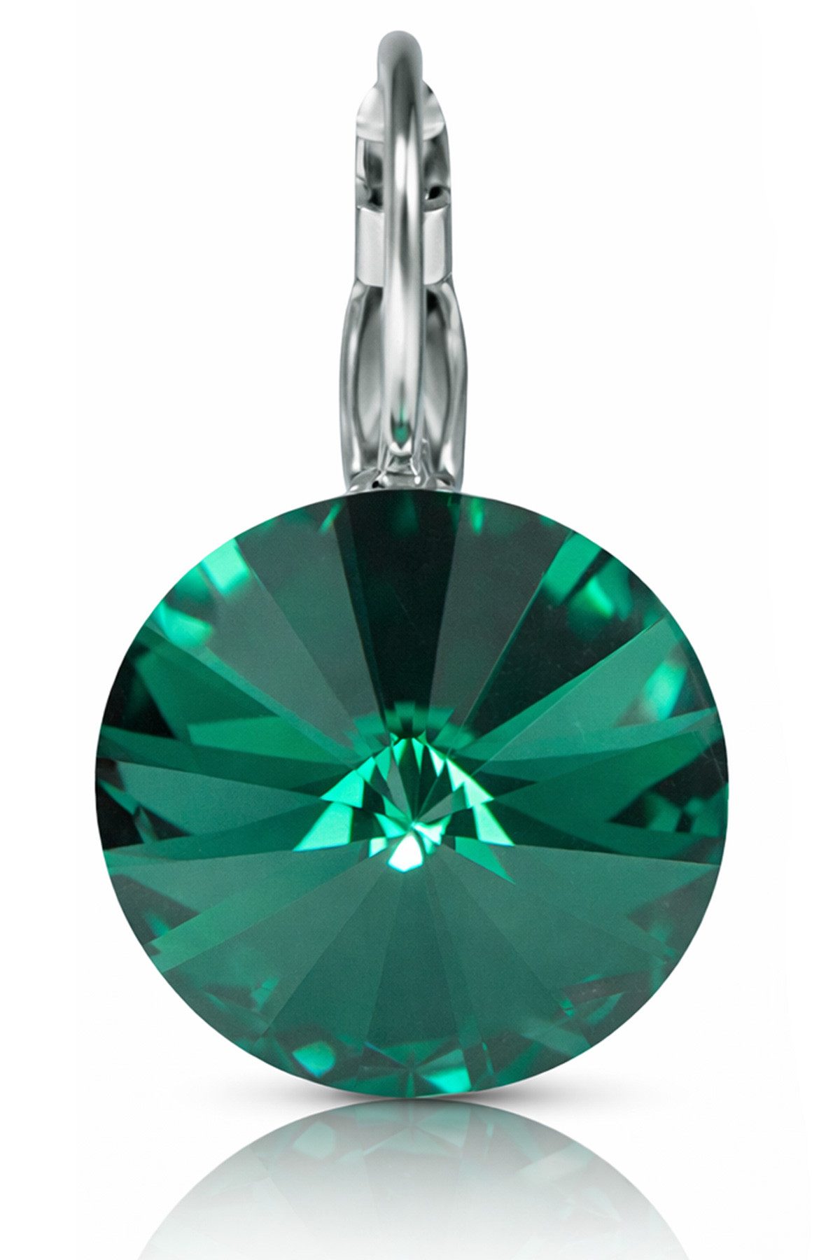 LUISIA® Paar Ohrhänger Silberne Ohrringe "Rivoli" mit 12 mm Kristallen von Swarovski® (2-tlg., inkl. Schmuckbox), Große Farbauswahl – Bild 3 von 5
