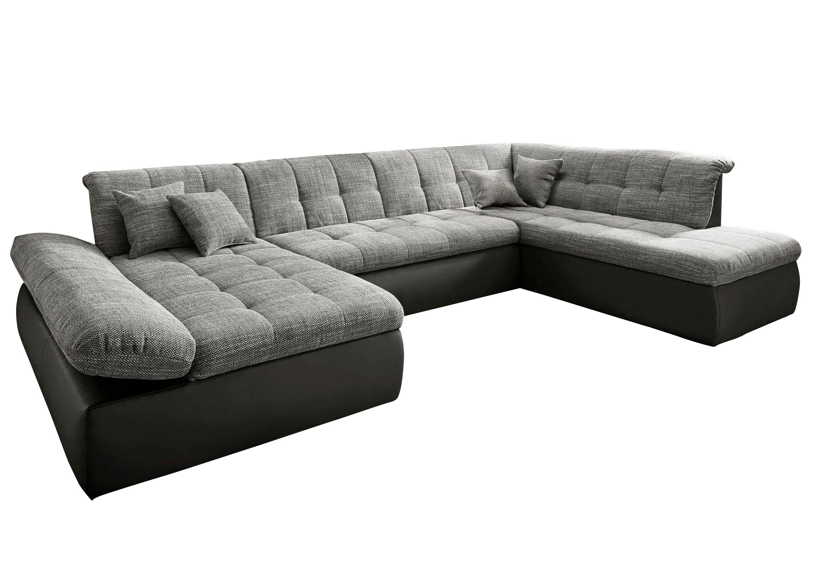 DOMO collection Wohnlandschaft Moric U-Form, auch in Cord, Breite 353cm, viel Platz, im XXL-Format, wahlweise mit Bettfunktion und Armlehnenverstellung