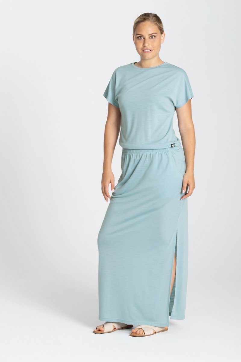 SUPER.NATURAL Sommerkleid für Damen, Merino W FEEL GOOD DRESS atmungsativer Merino-Materialmix