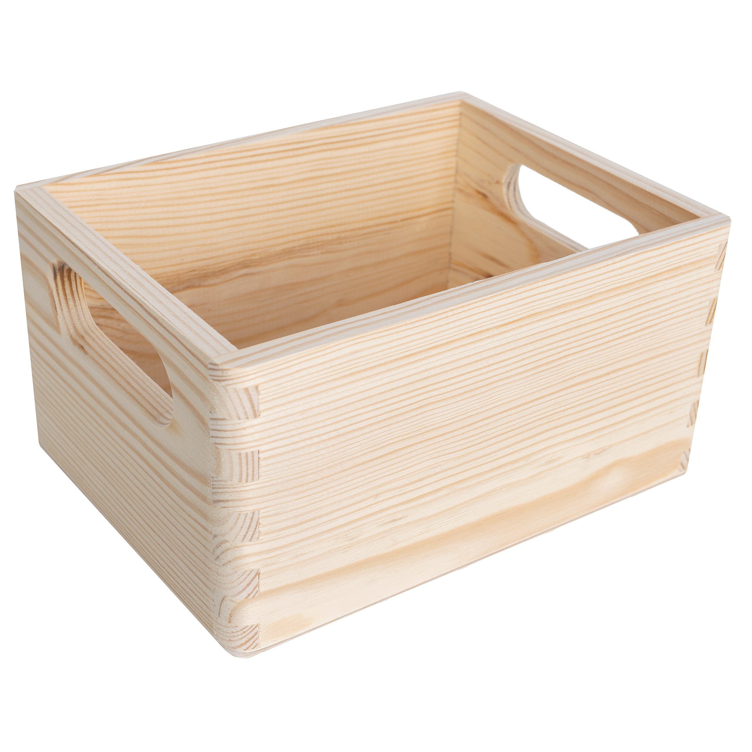 Creative Deco Holzkiste Holzkiste mit Griffen Obstkiste Korb, 19,5 x 15 x 10 cm (1cm), Für Dokumente Wertsachen Spielzeuge Werkzeuge