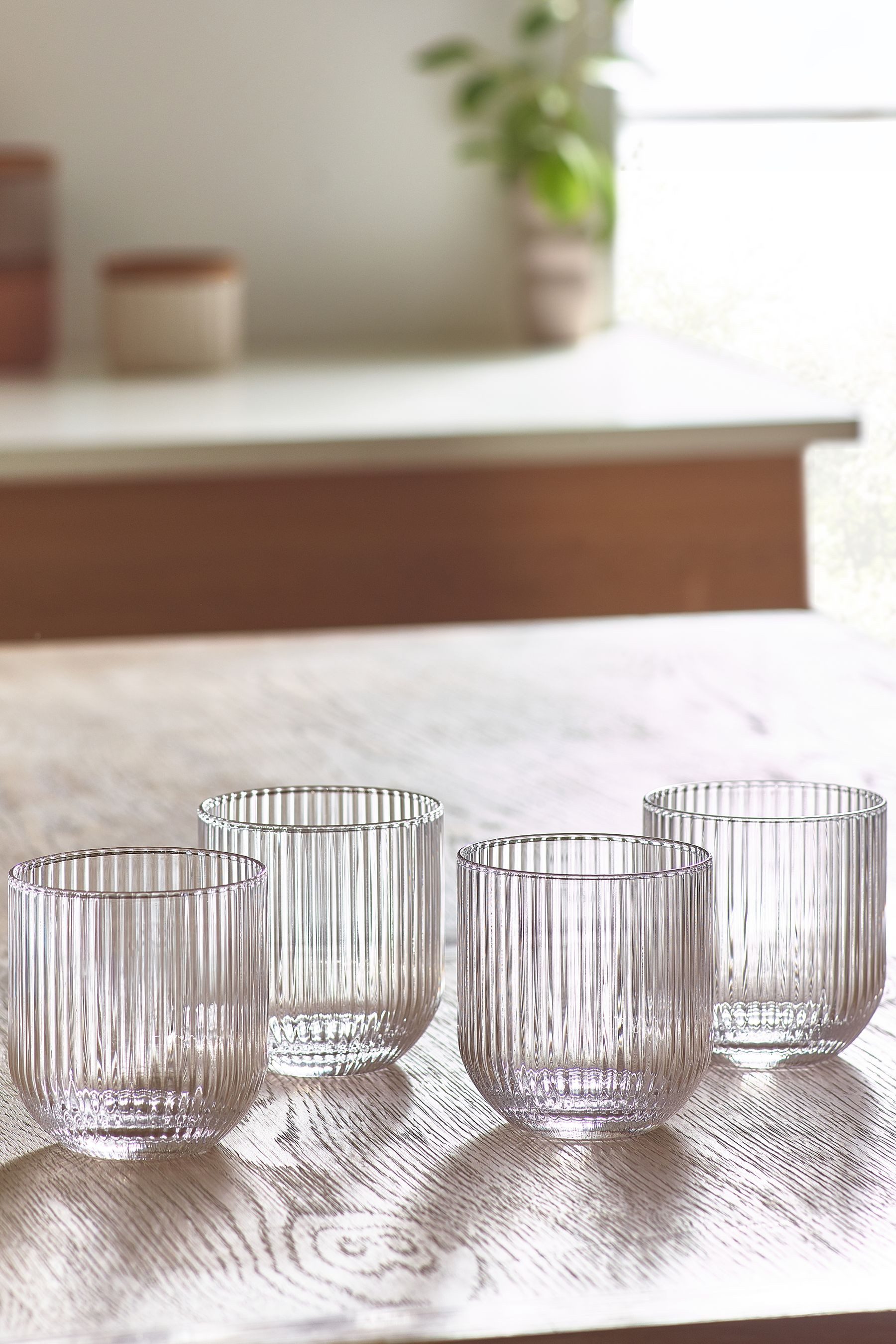 Next Tumbler-Glas Kurze Trinkgläser Hollies, 4er-Set, Glas