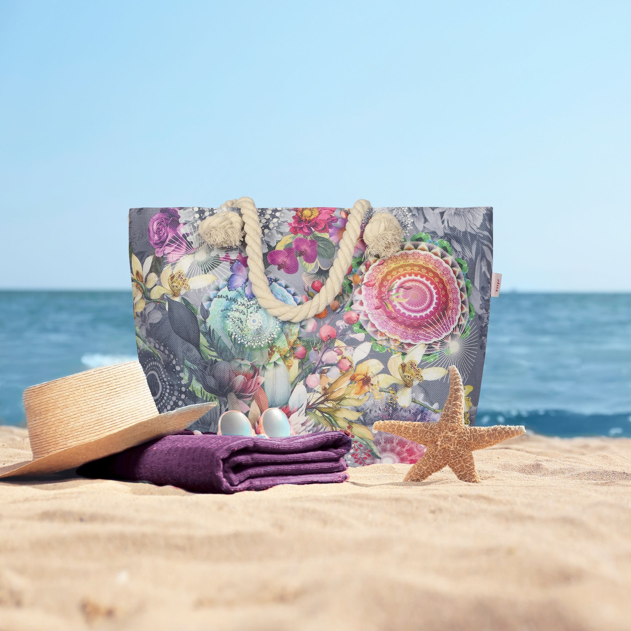 JACK Strandtasche Strandtasche Reißverschluss Baumwolle Descanso, günstig online kaufen