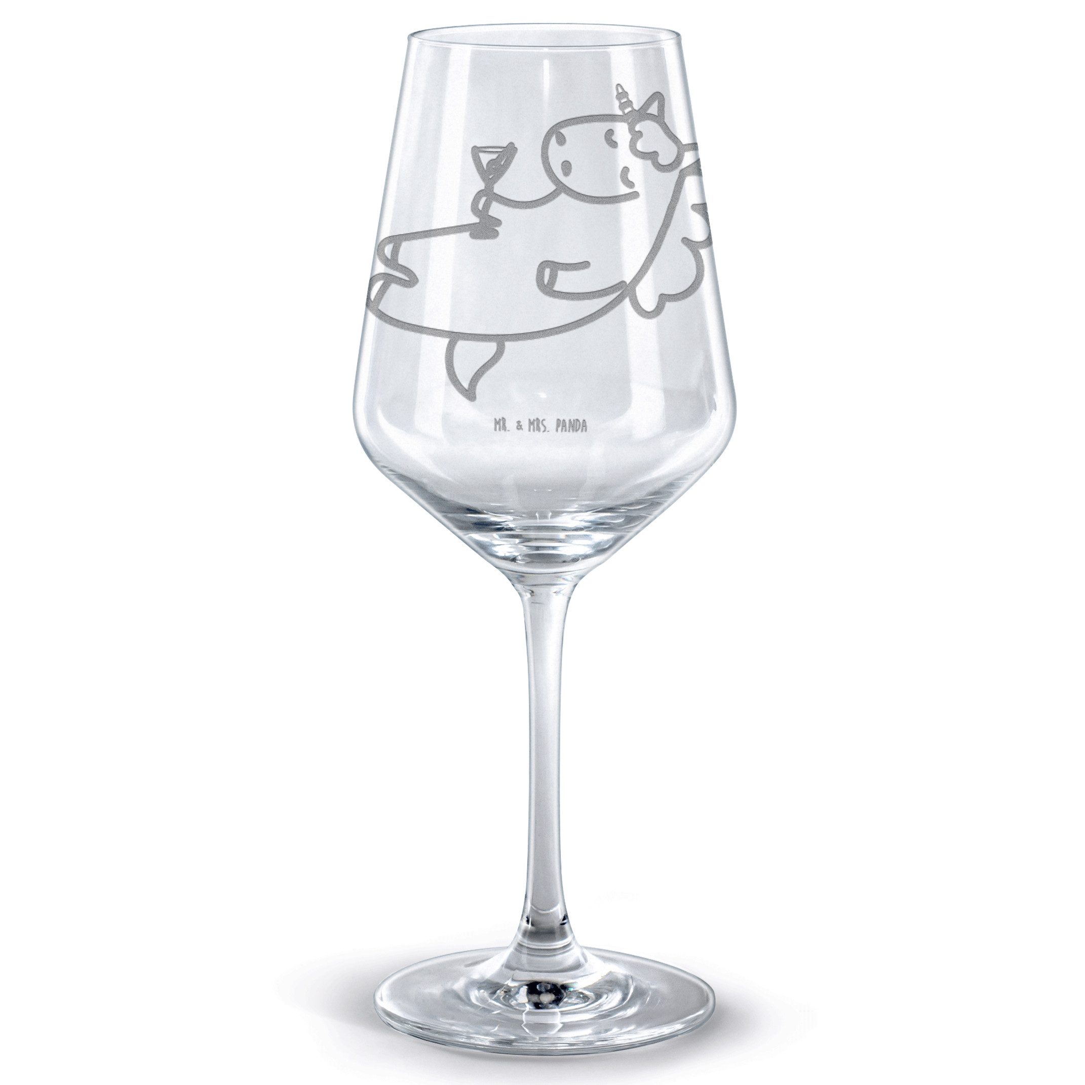 Mr. & Mrs. Panda Rotweinglas Einhorn Cocktail - Transparent - Geschenk, Hochwertige Weinaccessoire, Premium Glas, Spülmaschinenfest