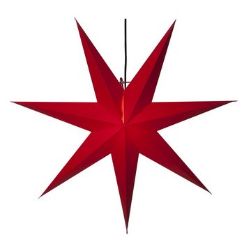 STAR TRADING LED Stern Papierstern Leuchtstern Faltstern 7-zackig hängend 140cm mit Kabel rot