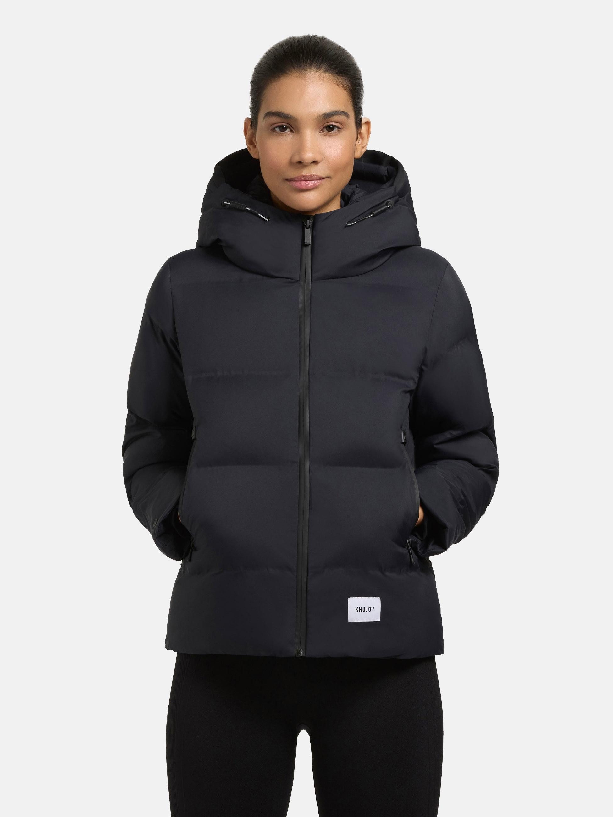 khujo Winterjacke Liev-YM Warme gesteppte Damen Kapuzenjacke