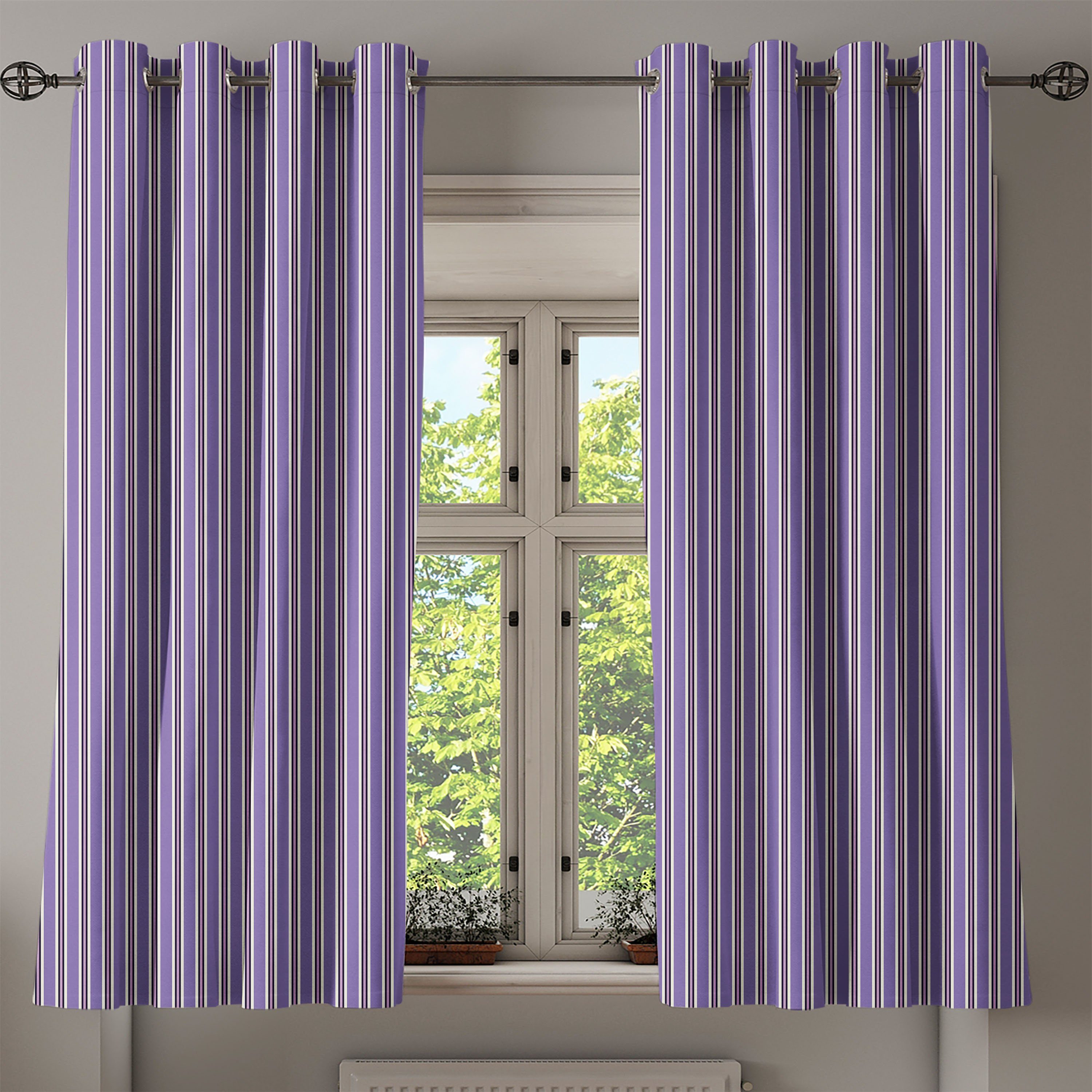 Schlafzimmer 2-Panel-Fenstervorhänge Inspirations für Winter Geometrisch Abakuhaus, Dekorative Gardine Wohnzimmer,