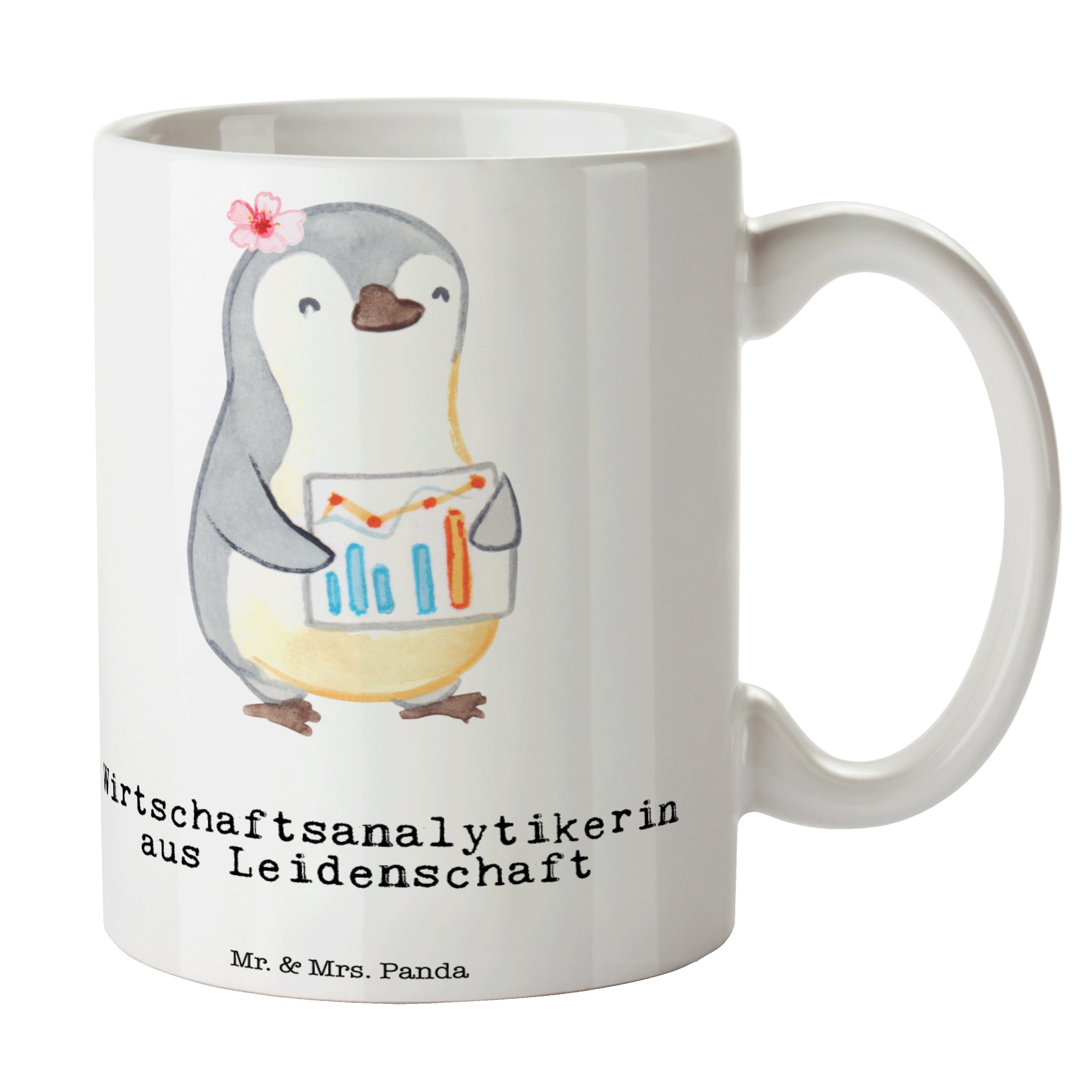 Tasse Wirtschaftsanalytikerin Mrs. Weiß Leidenschaft Geschenk, Mr. - Panda aus Kaffeetas, & - Keramik