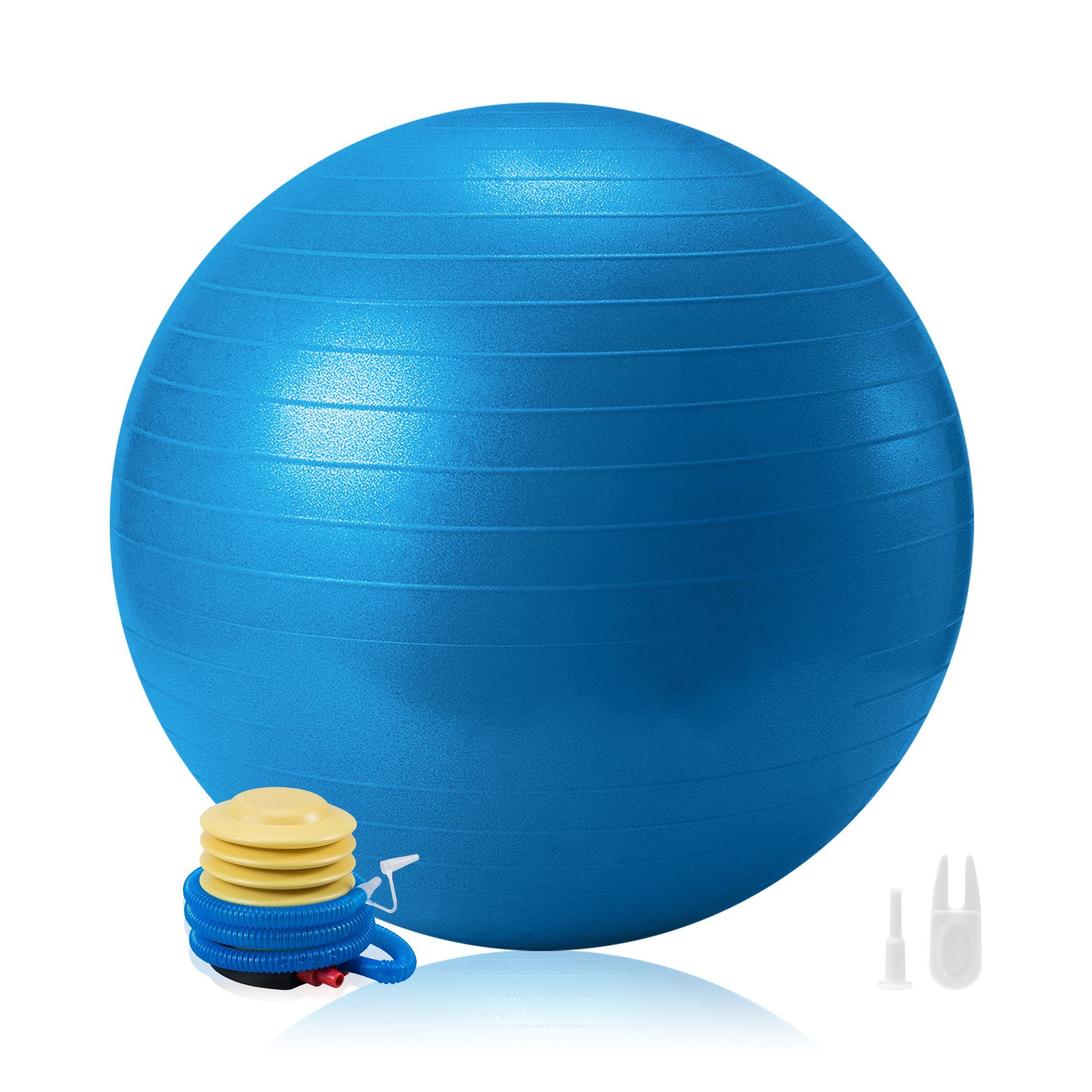 Penelife Gymnastikball 65cm Pilates Ball Sitzball Büro Ergonomisch - Pezziball mit Pumpe (Packung, 1x Fitnessball, Exercise Ball, 1x Pumpe), Durchmesser 65 cm, einfarbig blau