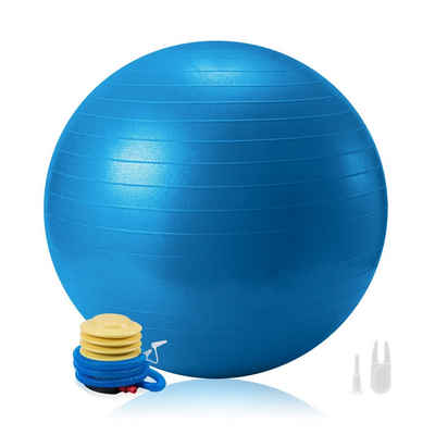 Penelife Gymnastikball 65cm Pilates Ball Sitzball Büro Ergonomisch - Pezziball mit Pumpe (Packung, 1x Fitnessball, Exercise Ball, 1x Pumpe), Durchmesser 65 cm, einfarbig blau