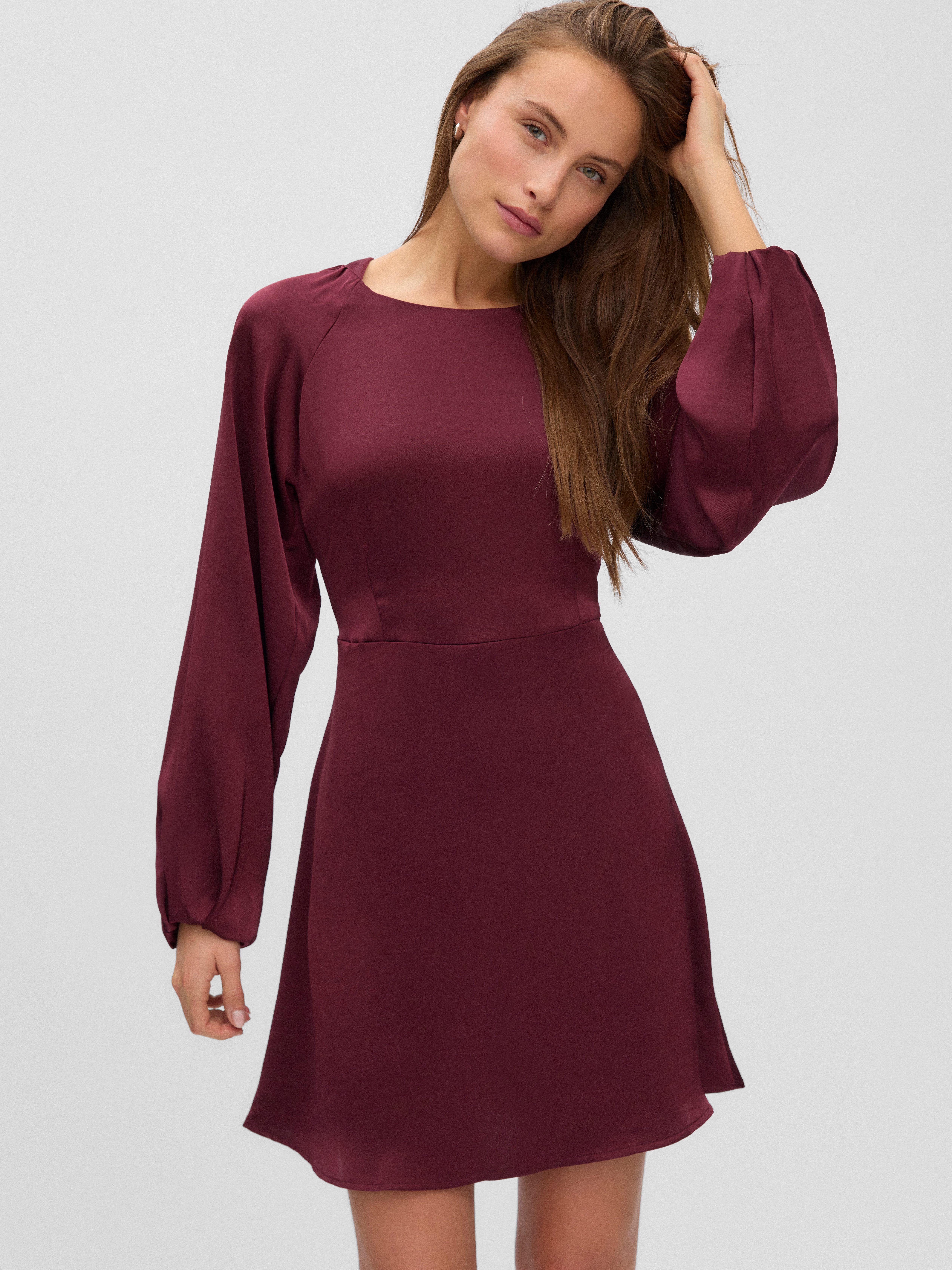 Vero Moda Minikleid VMMIRO LS SHORT DRESS WVN NOOS Kunstfaser, regular fit