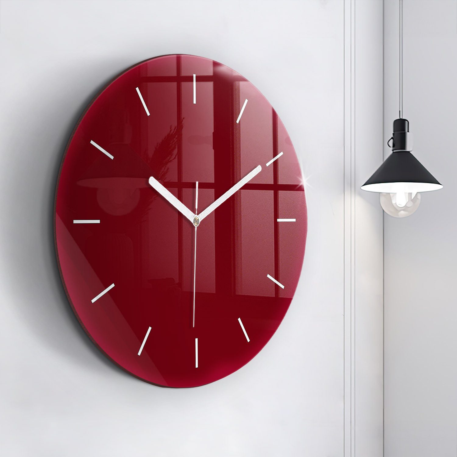 Tulup Wanduhr Glasrunde Uhr Moderne Glaswanduhr 60cm Uhr aus Gehärtetem Glas