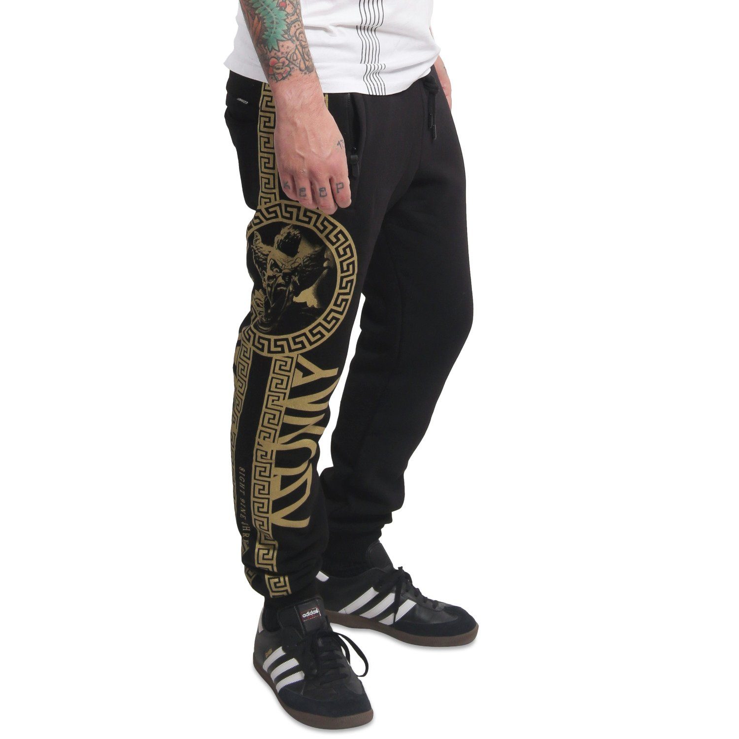 YAKUZA Jogginghose VIP Team mit goldenem Metallic-Print