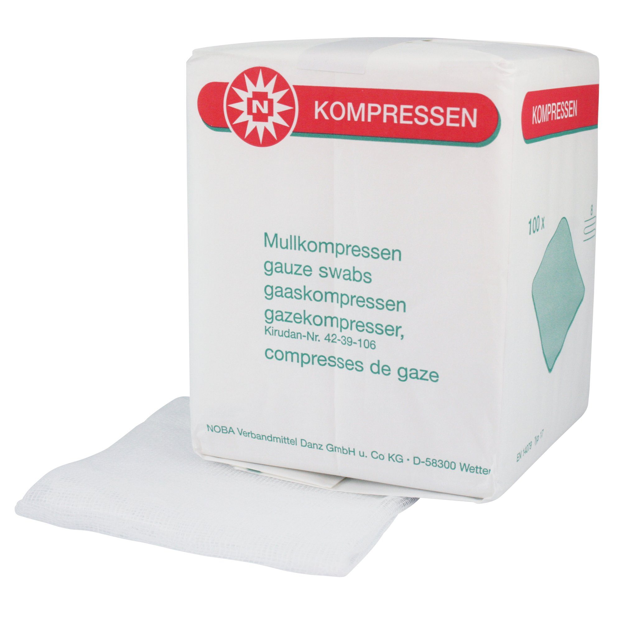 Nobamed Erste-Hilfe-Set Mullkompressen 8-fach unsteril 100 Stück