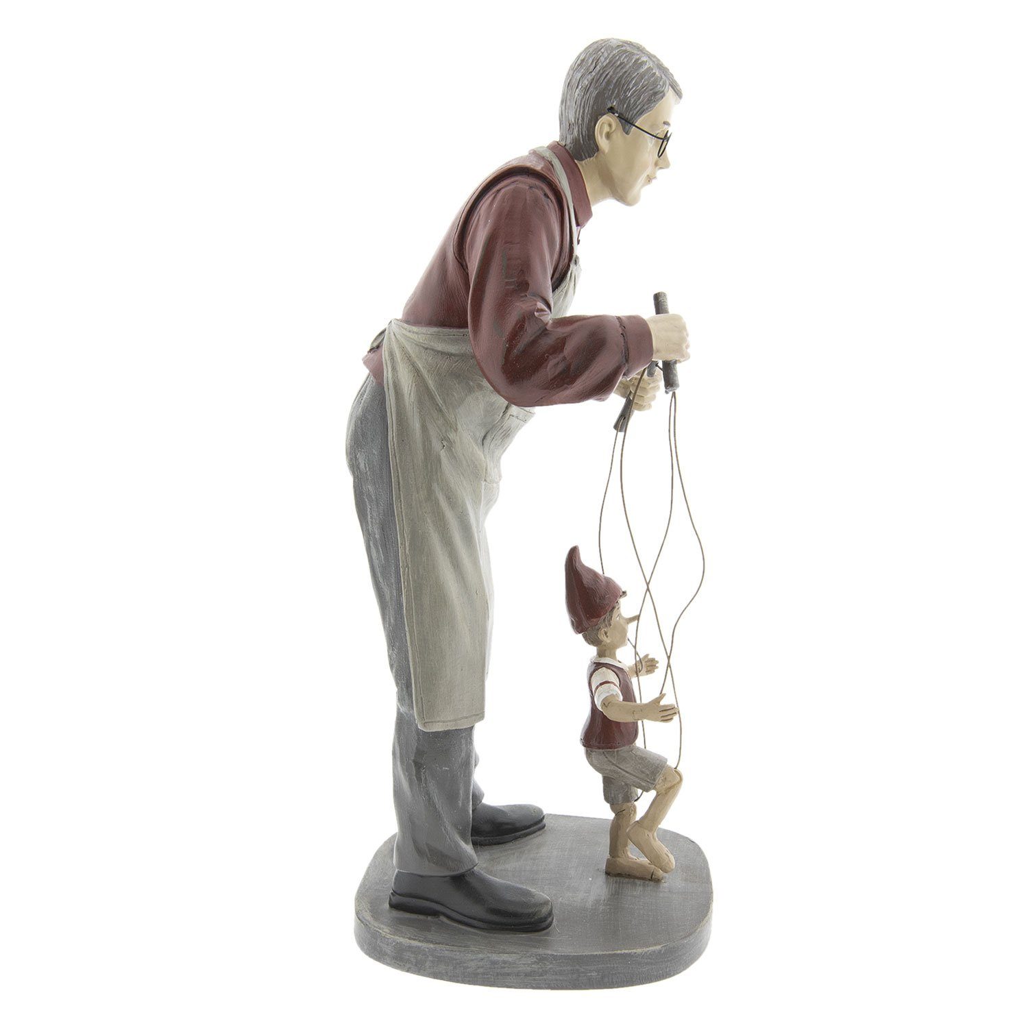 Clayre & Eef Dekofigur Clayre & Eef Dekofigur Mann mit Marionette bunt Polyresin grau
