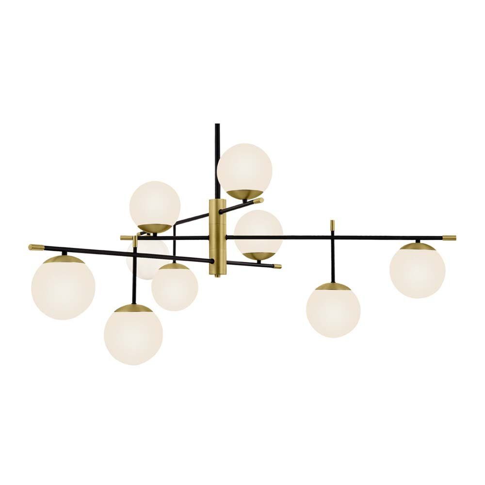Maytoni Kugelleuchte, Leuchtmittel nicht inklusive, Deckenleuchte Deckenlampe Wohnzimmerlampe Metall Glas Matt-Gold D