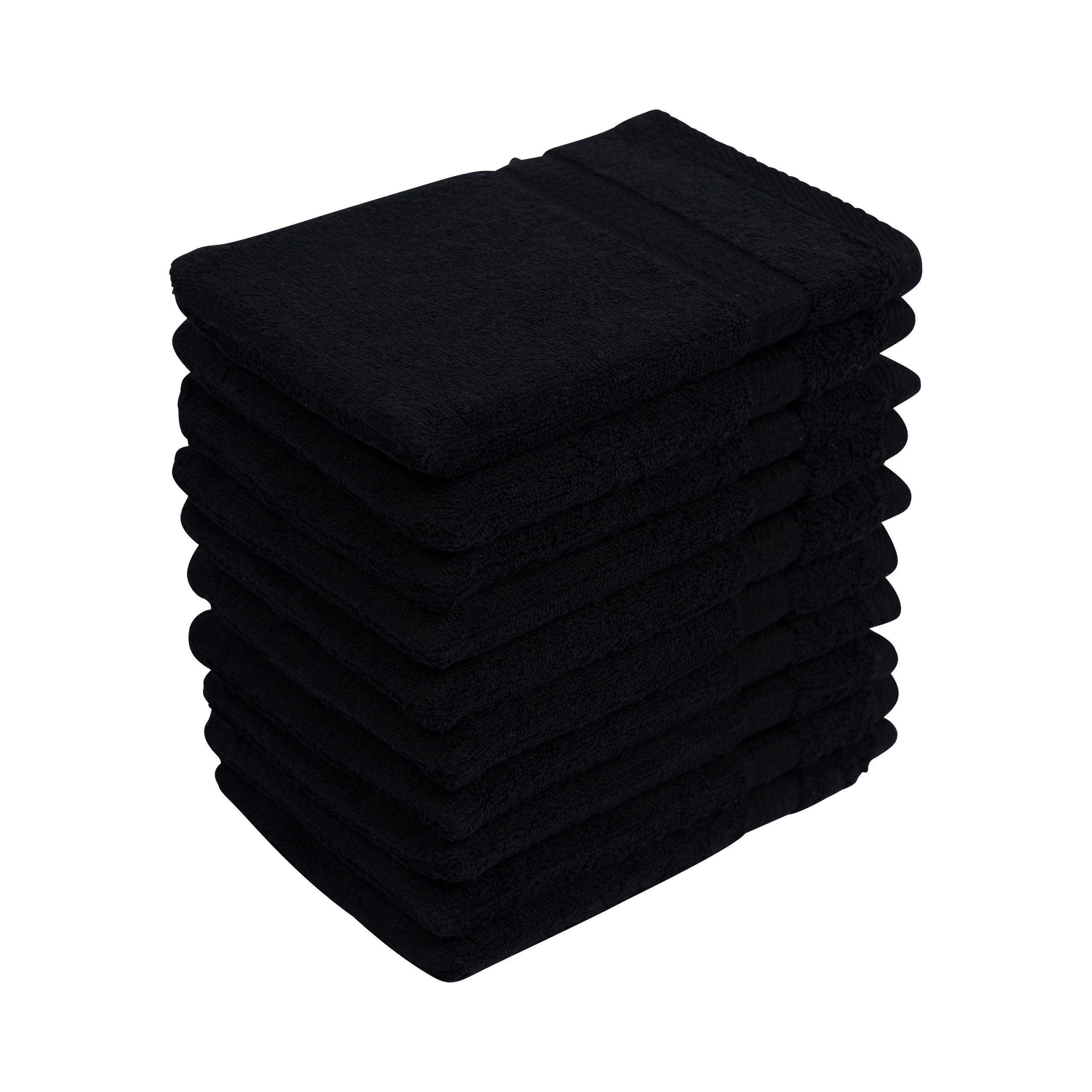 Set Schwarz in 10er Textiles Farben Premium im vielen praktischen verschiedenen Waschhandschuh & Hometex Waschhandschuh