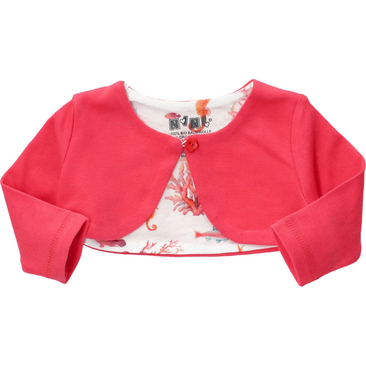 NINI Bolerojacke Korallen Mädchen (1-St) Jacke, Jäckchen, Kurzjacke, Kurzblazer, Langarmbolero