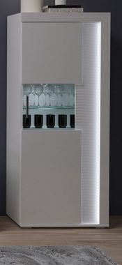xonox.home Stauraumvitrine Skylight (Midischrank in weiß Hochglanz, 60 x 148 cm) inklusive LED Frontbeleuchtung