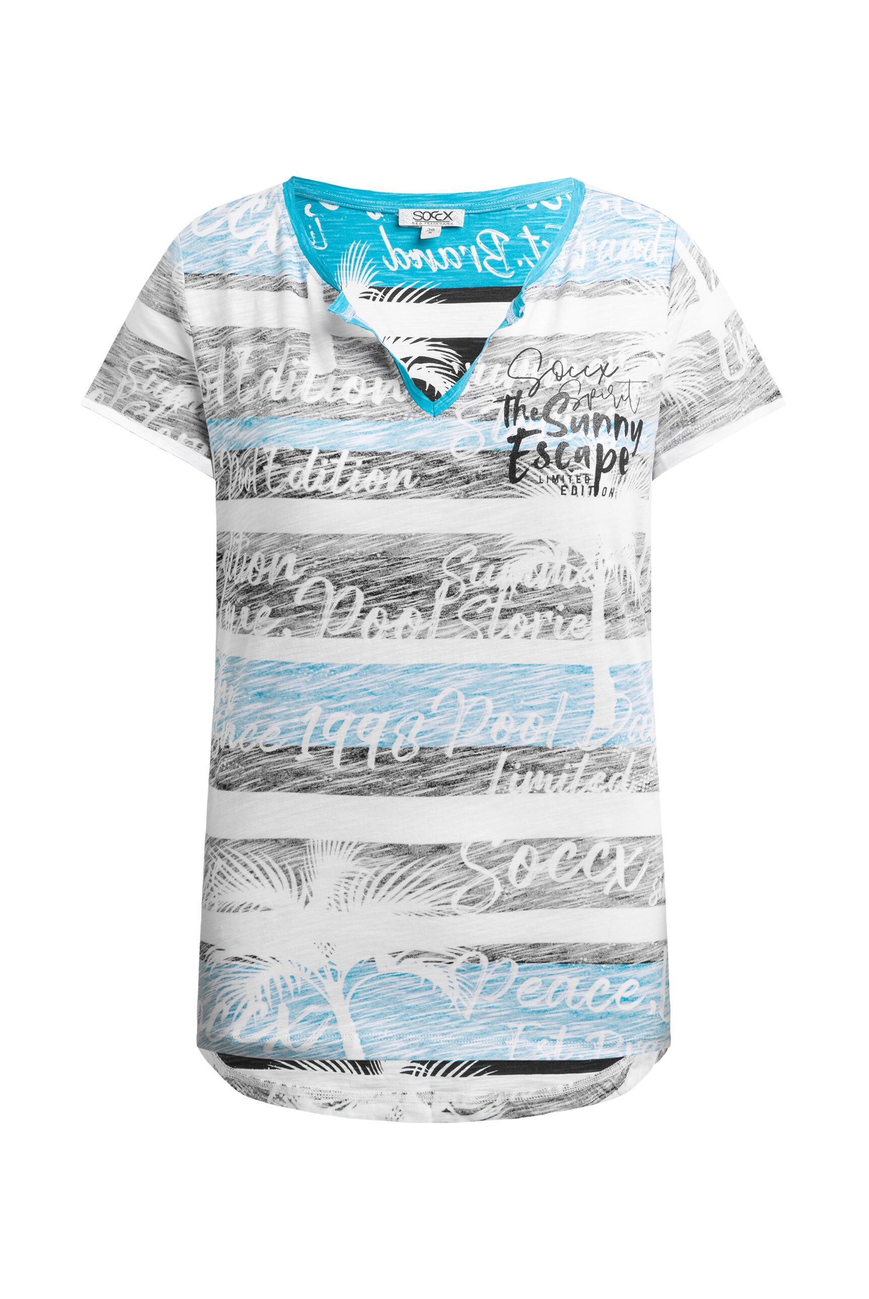 SOCCX V-Shirt mit längerer Rückenpartie