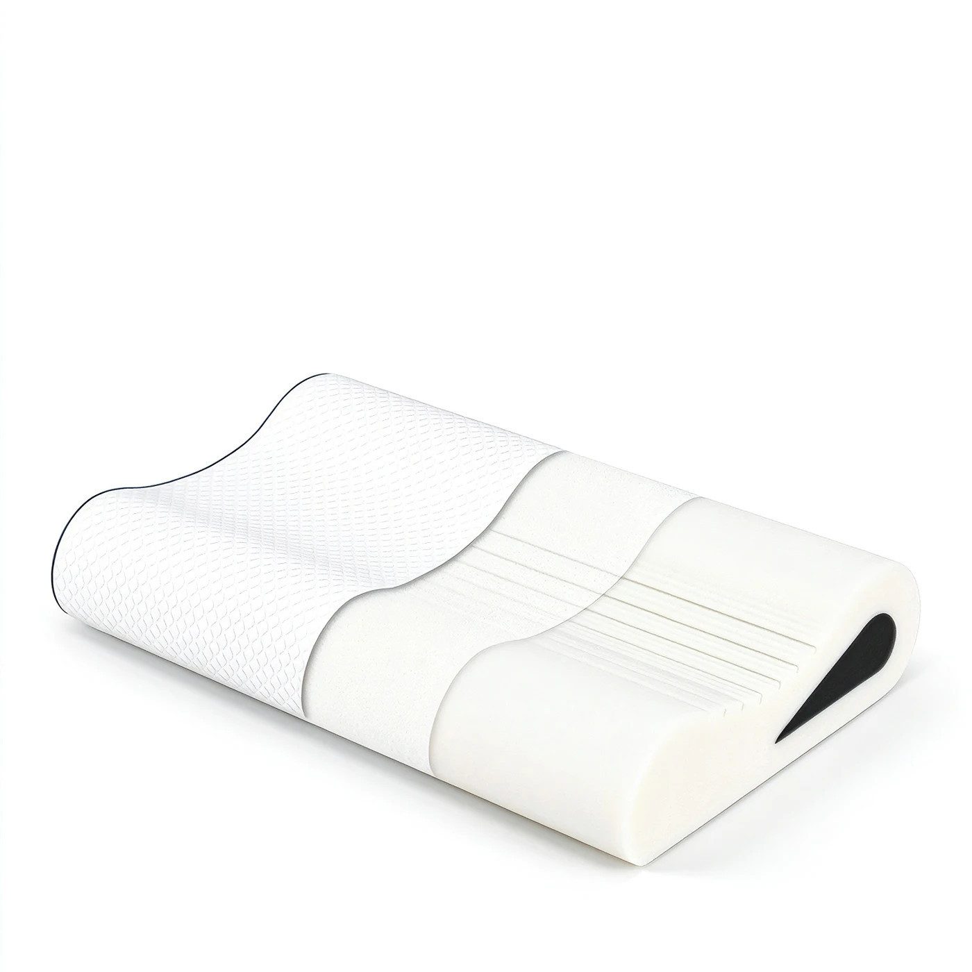 ROYGBIV Nackenstützkissen Memory Foam, Orthopädisches Kissen mit 2 Höhen, Füllung: 38D Memory-Schaum + 60D Stützschaum, 3 Zone Höhe-10/7/12 …