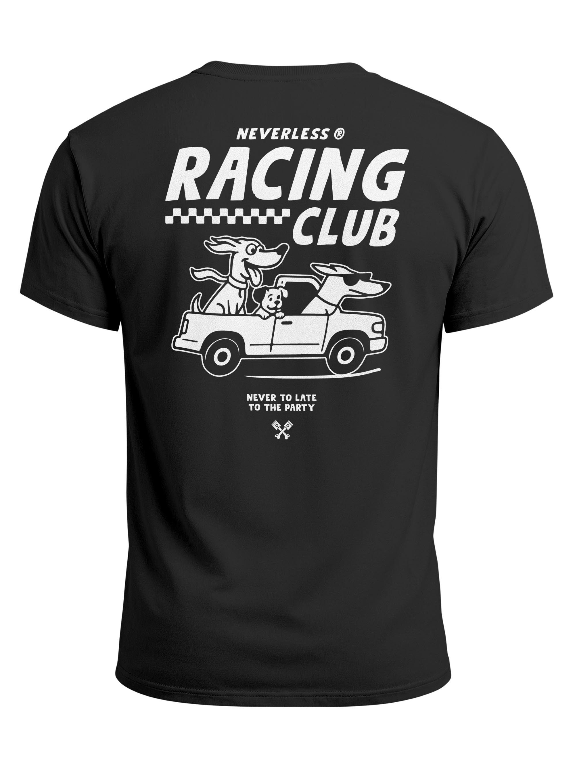 Neverless Print-Shirt Herren T-Shirt Backprint - Design Racing Club - Baumwollshirt Männer mit Print – Bild 2 von 5