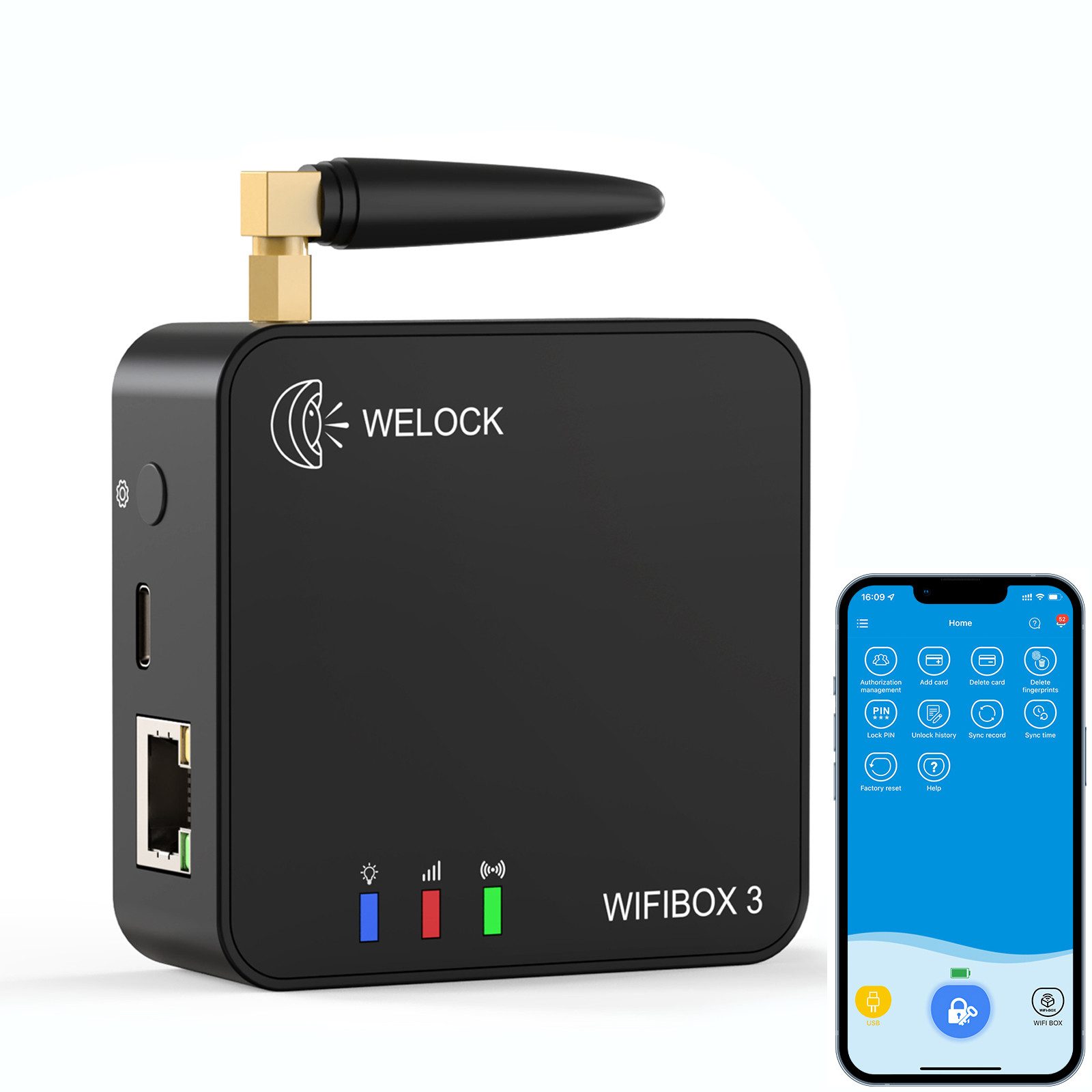 Türschloss-Funksteuerung WELOCK Smart Bluetooth Gateway WiFi für Fernentriegelung und Alexa