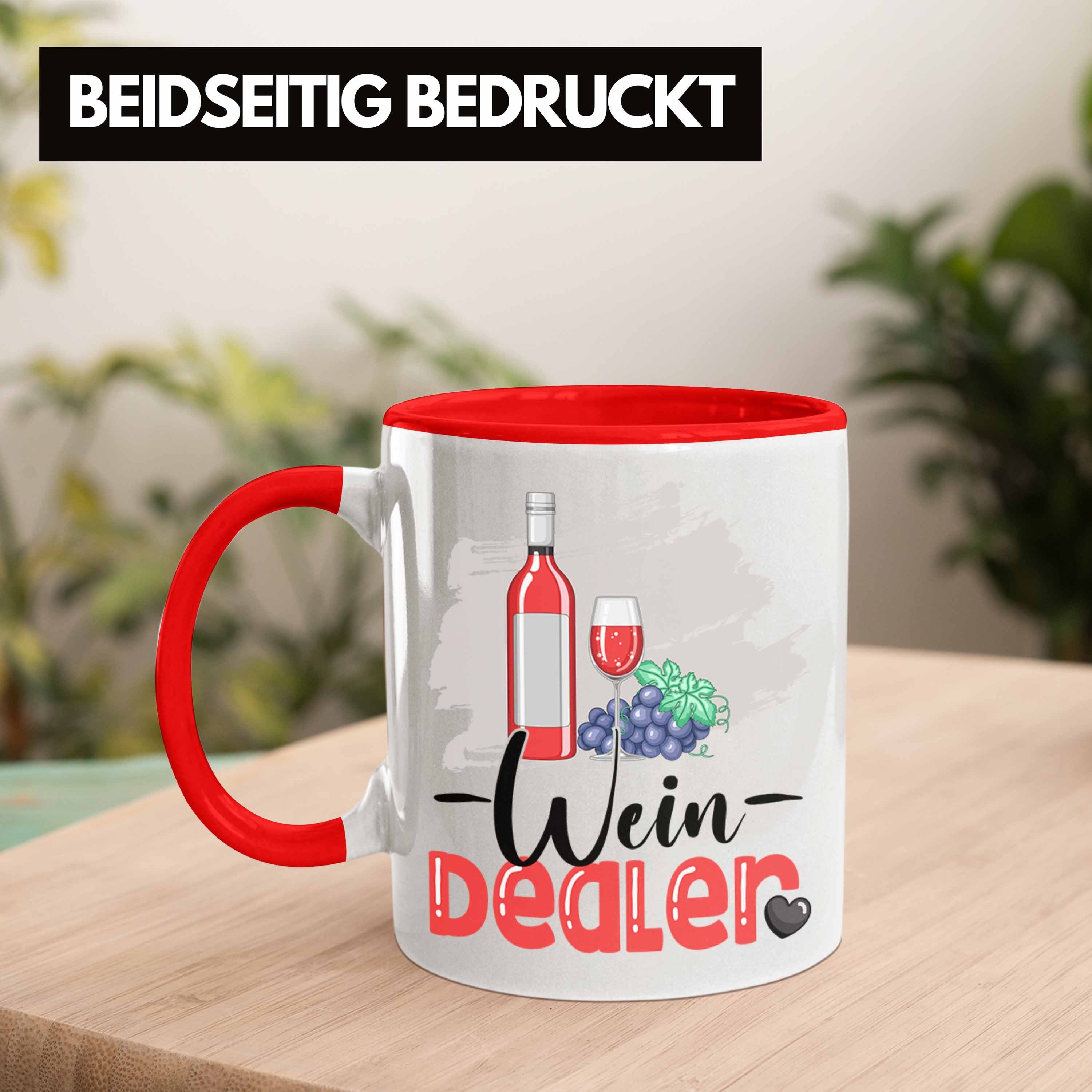 Trendation Weinverkäufer Tasse Geschenk Spruch Geburtstag für Dealer Geschen Tasse Wein Rot