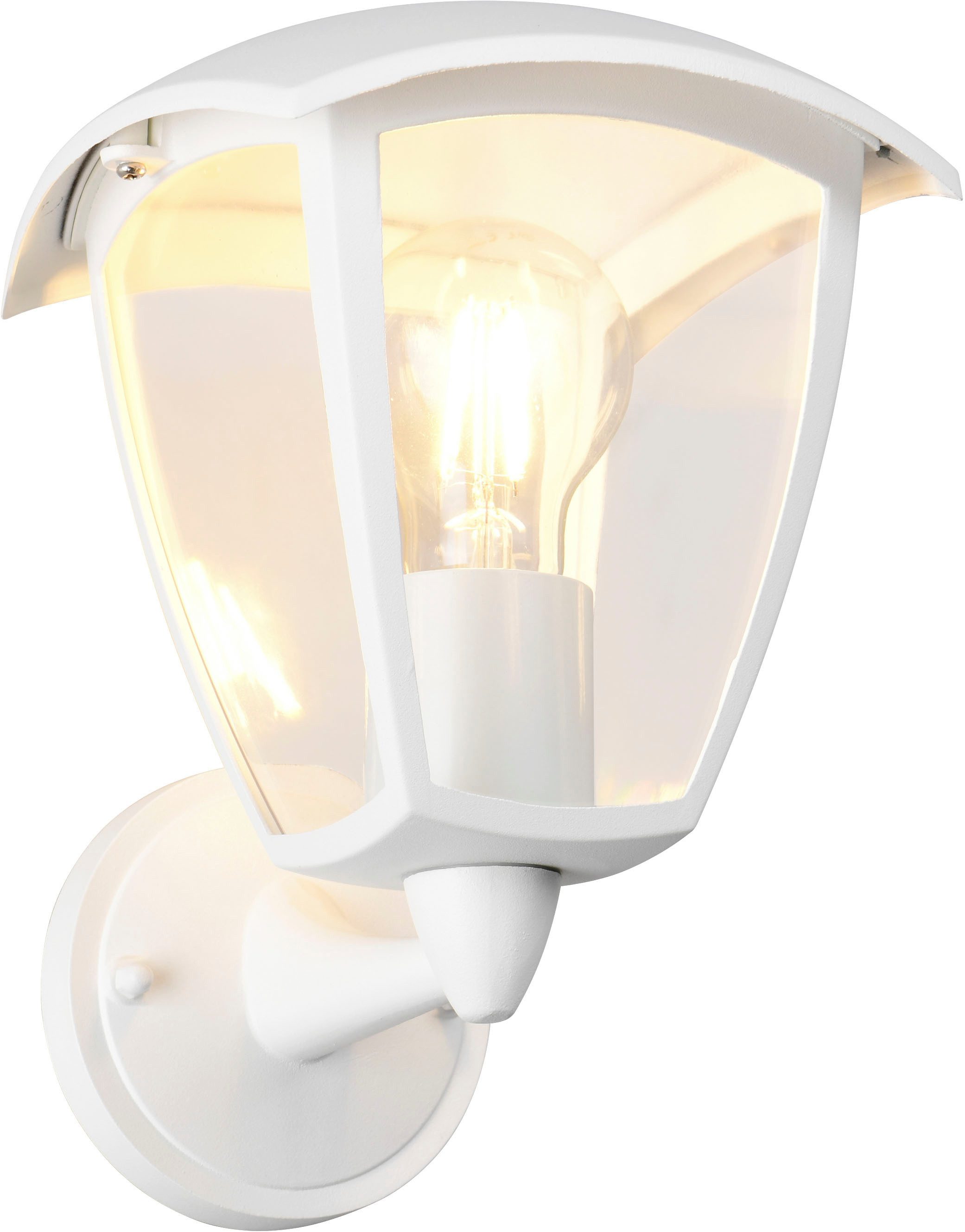TRIO Leuchten Außen-Wandleuchte VENTA, Laterne Hauswand Fassadenbeleuchtung, exkl 1x E27 max 10W, IP44, Leuchtmittel wechselbar, warmweiß - kaltweiß, Wandlampe Laternen-Optik, aufwärts gerichtet, Schirm Kunststoff