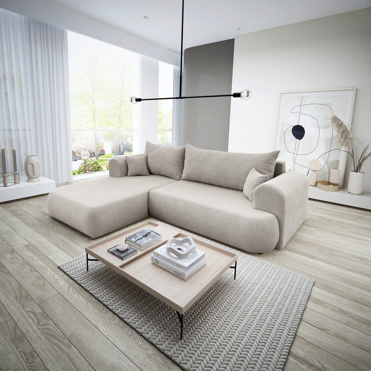 Luxusbetten24 Schlafsofa Designer Sofa Baron L, mit Schlaffunktion und Stauraum