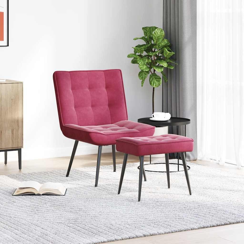 vidaXL Relaxsessel Relaxsessel mit Hocker Weinrot günstig online kaufen