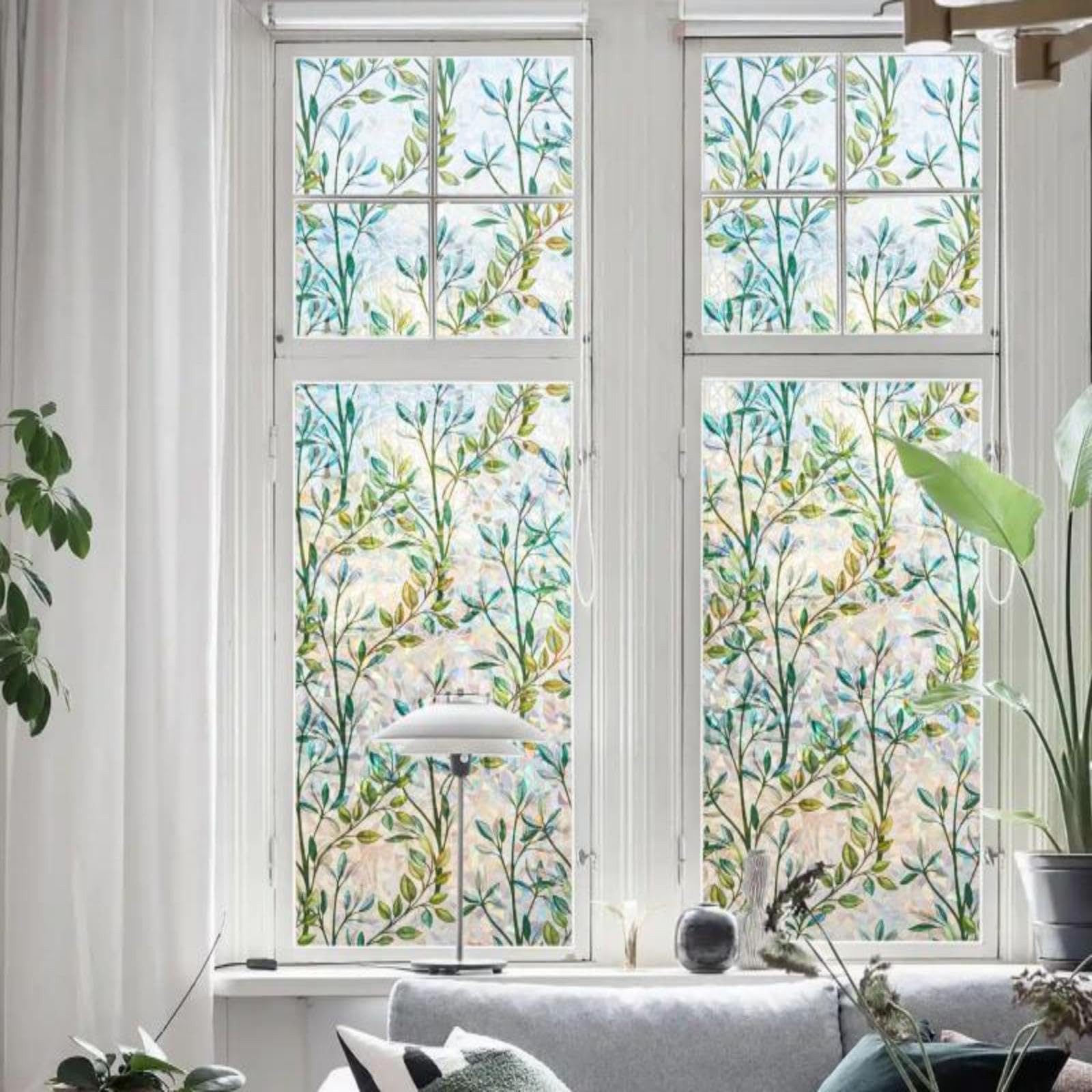 Coonoor Fensterfolie Sichtschutzfolie für Fenster, Fensterfolie 3D, ohne Kl günstig online kaufen