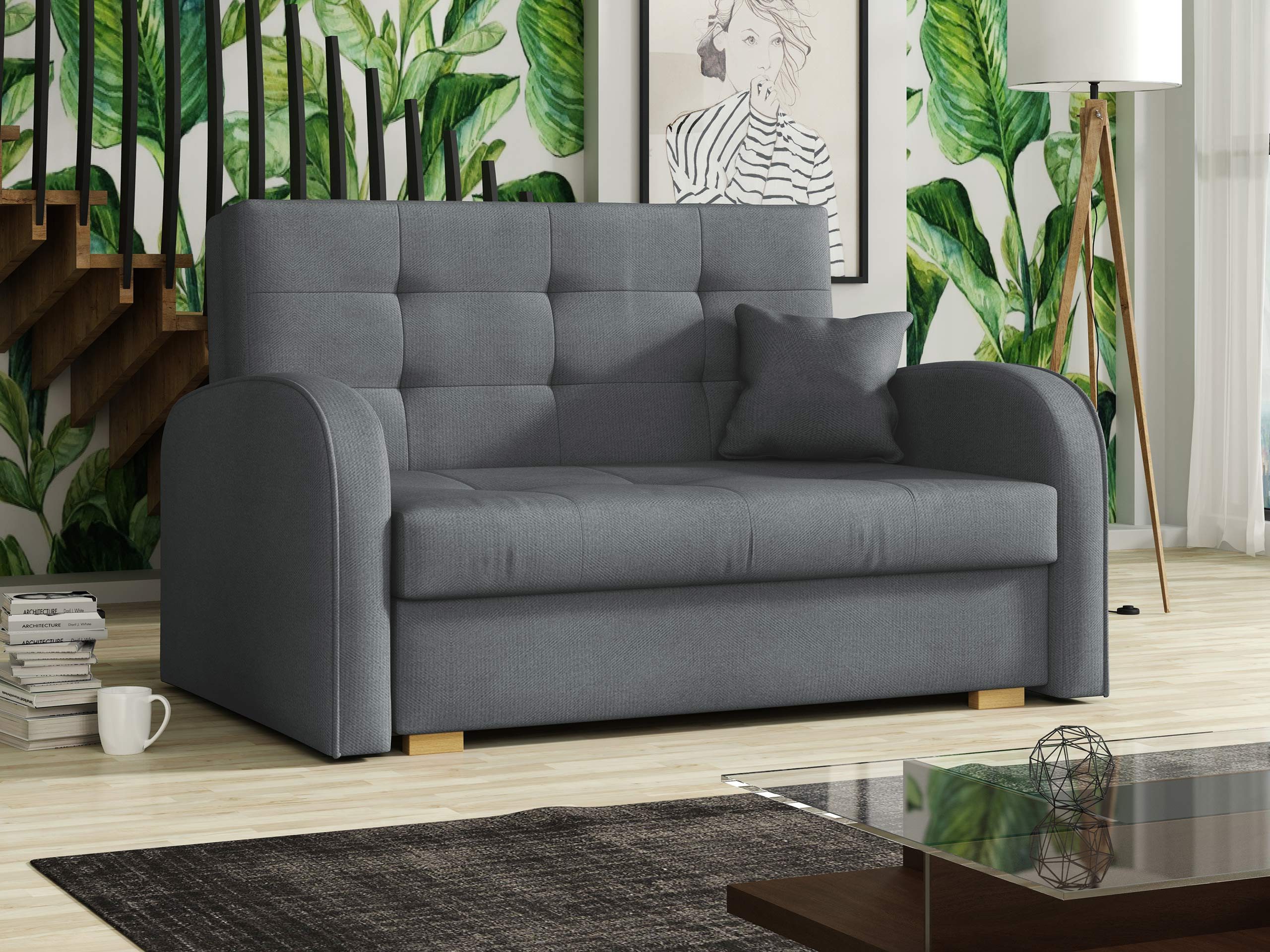 MIRJAN24 Schlafsofa Viva Gold II, mit Bettkasten und Schlaffunktion, 2 Sitzer Polstersofa inkl. Kissen, Wohnlandschaft