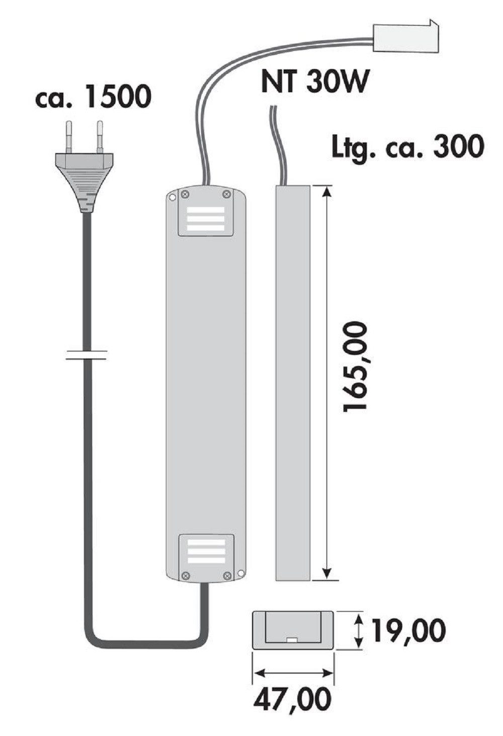 NABER Rea 1 LED Set-3 S – Unterbodenleuchte, 2 Watt, Neutralweiß, Mit Schalter, Energieeffizienzklasse A++
