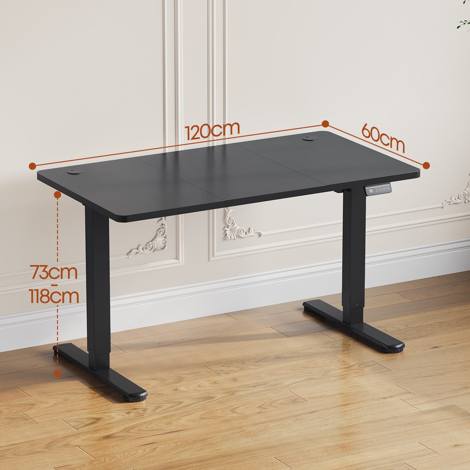 HOMALL Schreibtisch Höhenverstellbar elektrischer Memory-Funktion 100/120/140/160/180cm (Zweistufige Hohenverstellung Ergonomischer Kopfhorerhaken und Kabelhalterung)