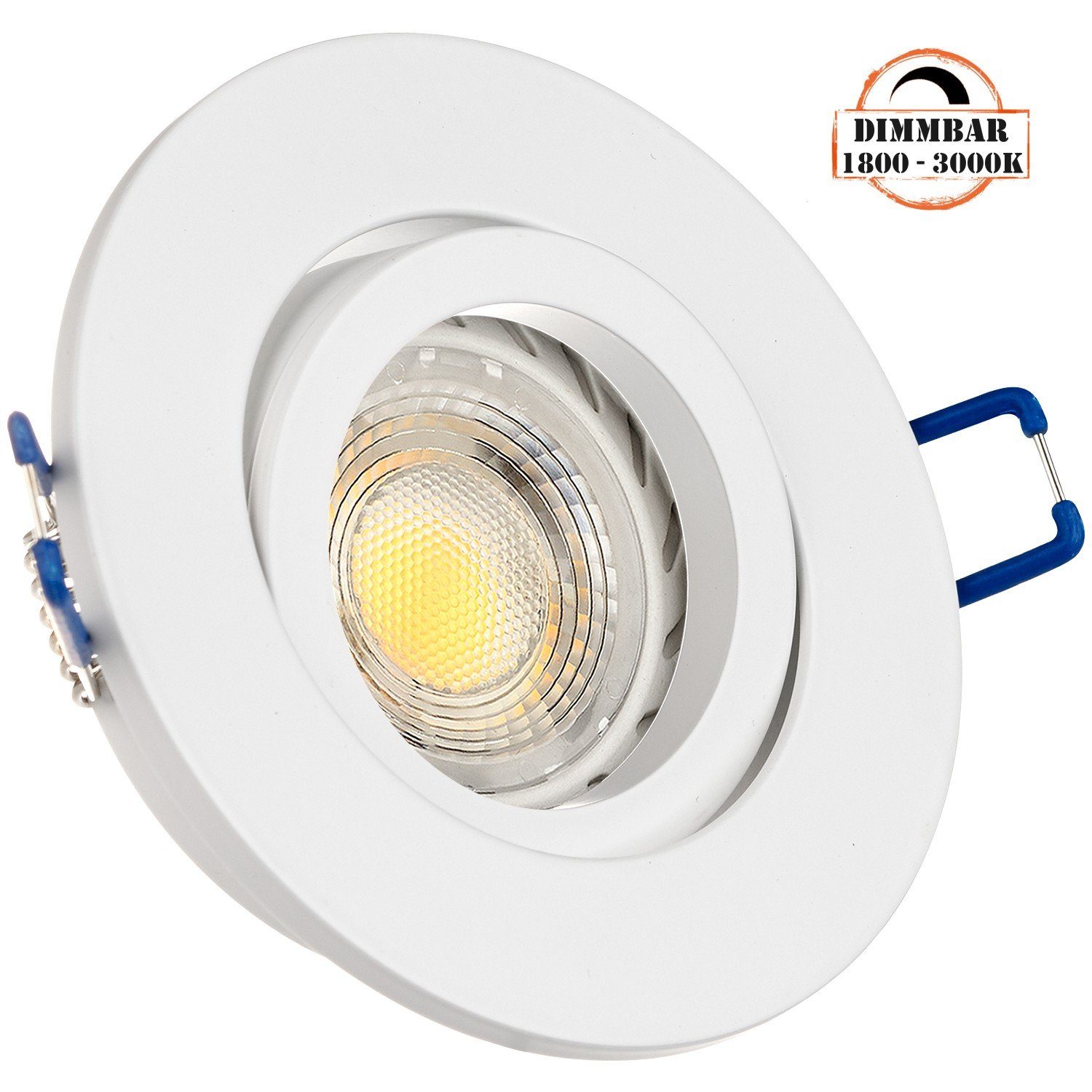 LEDANDO LED Einbaustrahler LED Einbaustrahler Set GU10 in weiß matt mit 5,5W LED von LEDANDO - di | Strahler