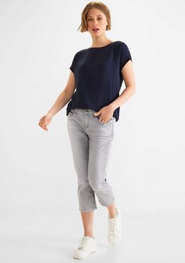 STREET ONE 3/4-Jeans mit Pailletten- und Stickdetails