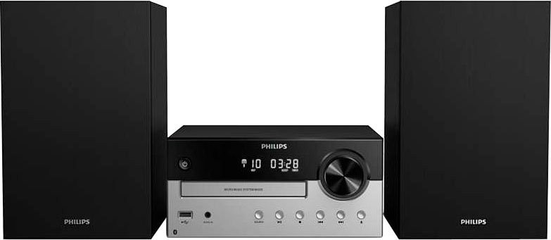 Philips TAM4205/12 Microanlage (FM-Tuner, UKW mit RDS, 60 W), Bluetooth,  Sleep-Timer, Weckfunktion