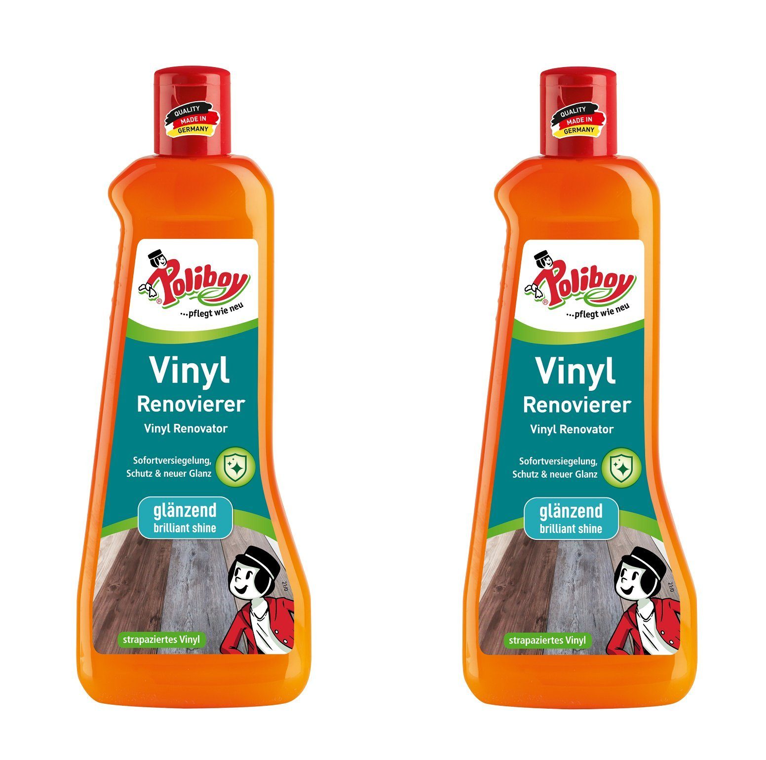 poliboy Vinyl Renovierer - 1 Liter Vinyl- und Designbodenreiniger (restauriert Vinyl, Vinylböden oder Küchenböden - Made in Germany)