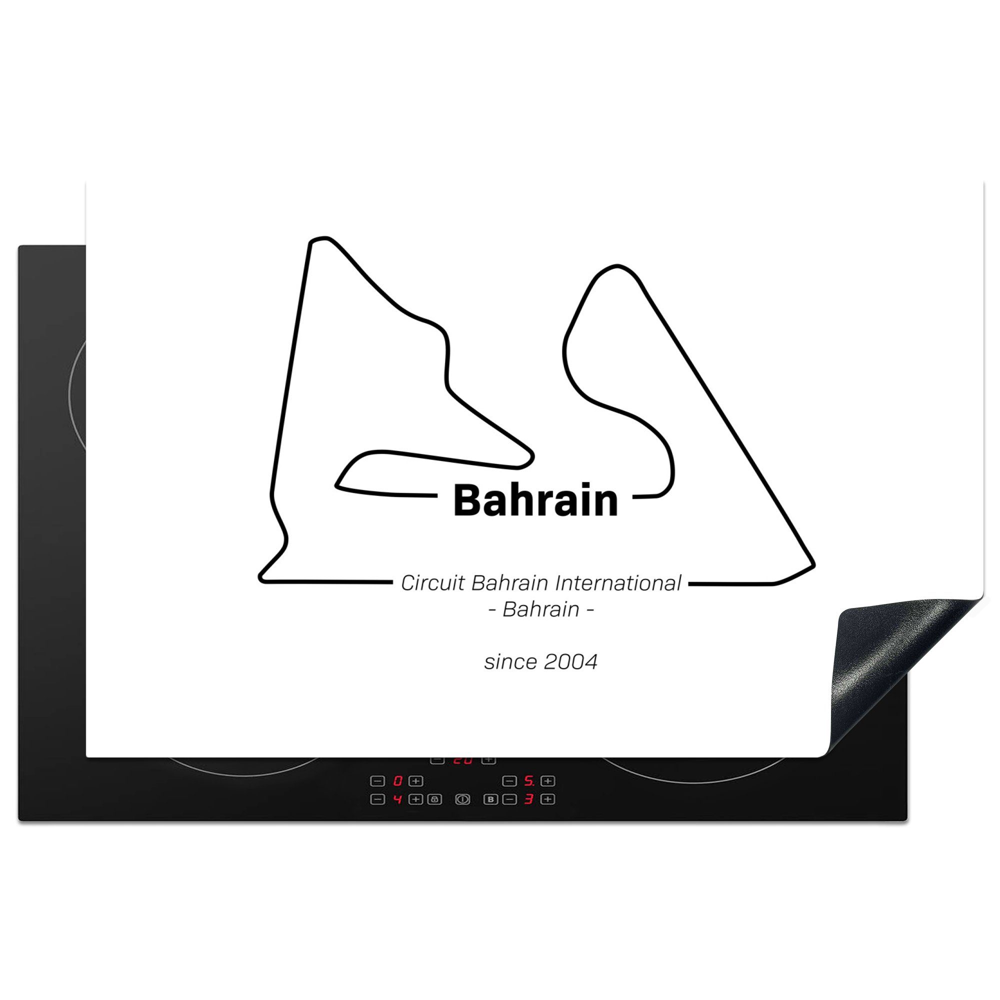 MuchoWow Herdblende-/Abdeckplatte Formel 1 - Bahrain - Rennstrecke, Vinyl, (1 tlg), 81x52 cm, Induktionskochfeld Schutz für die küche, Ceranfeldabdeckung