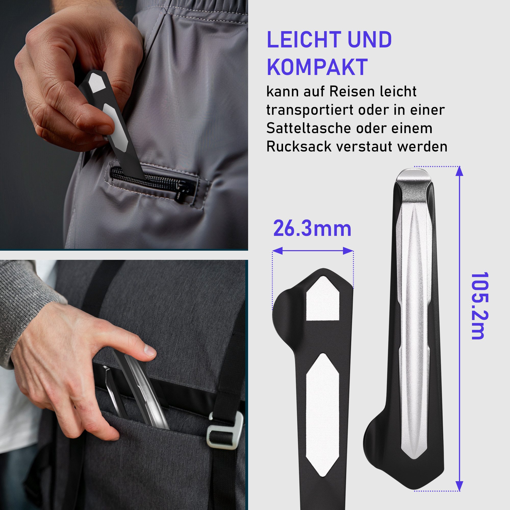 Optio Cycle bicycle tire levers, Optio Cycle tire repair kit, bicycle, 2x metal tire levers