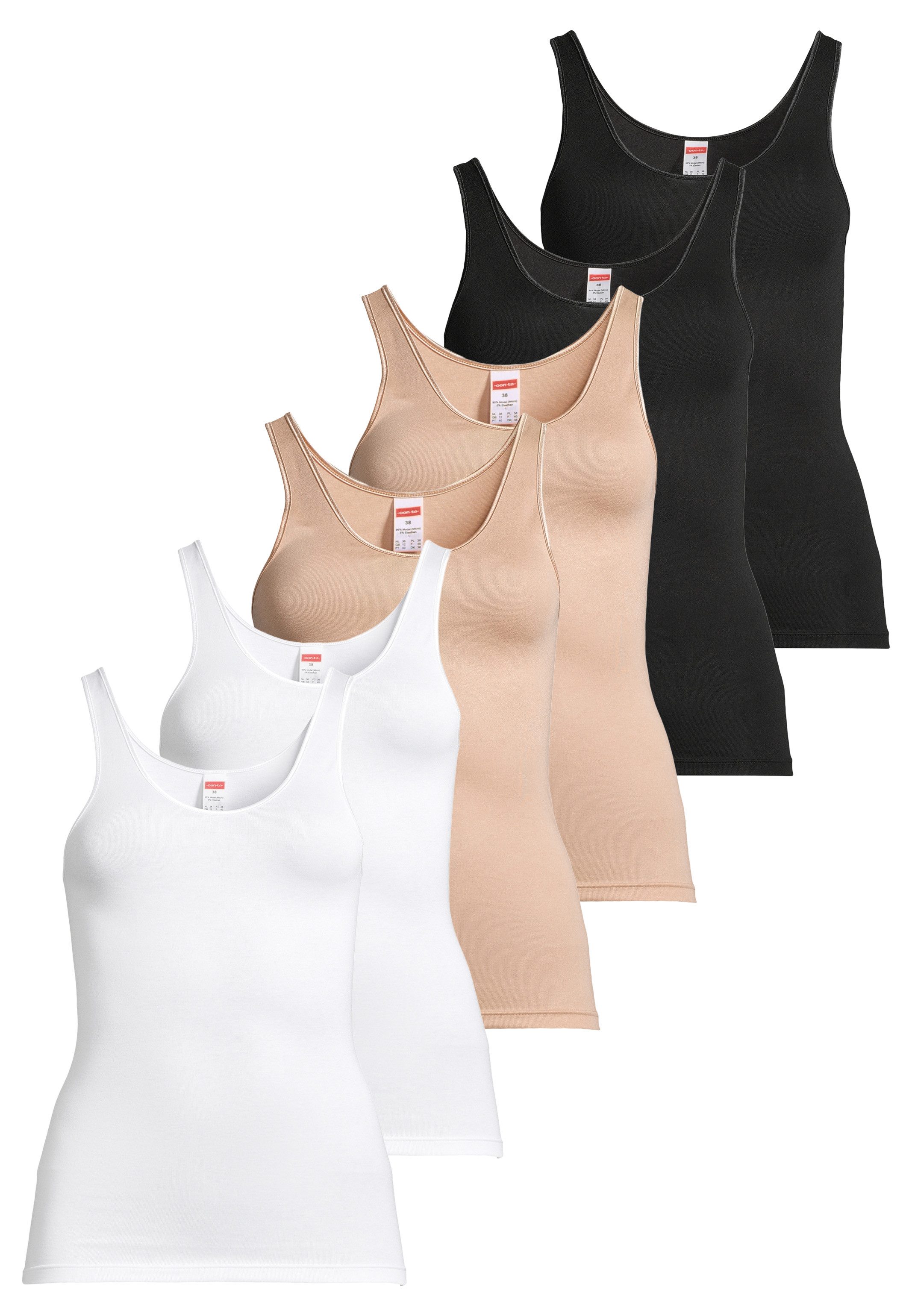 conta Unterhemd 6er Pack Modal (Spar-Set, 6-St) Unterhemd / Top - Atmungsaktiv - Elastisches Material