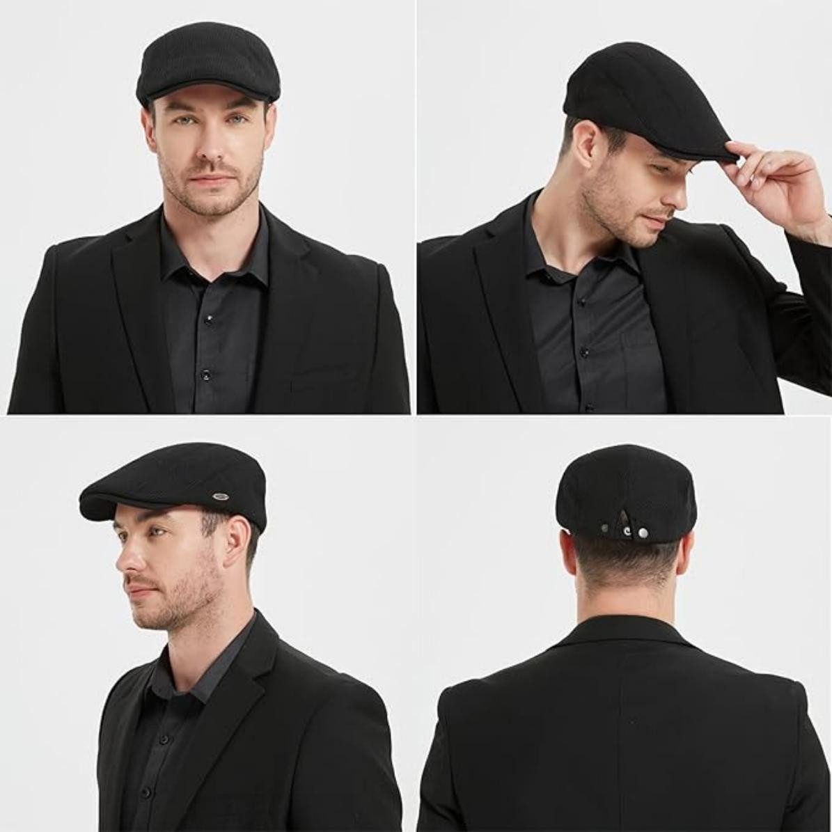 Bwecuy Schirmmütze Schirmmütze Baumwolle Barett Cap, Einstellbare Flatcap