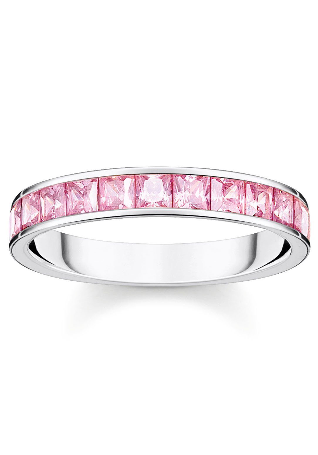 THOMAS SABO Fingerring Steine Pavé TR2358-051-9-52-60, TR2358-643-11-52-60, mit Zirkonia (synth) silberfarben-pink