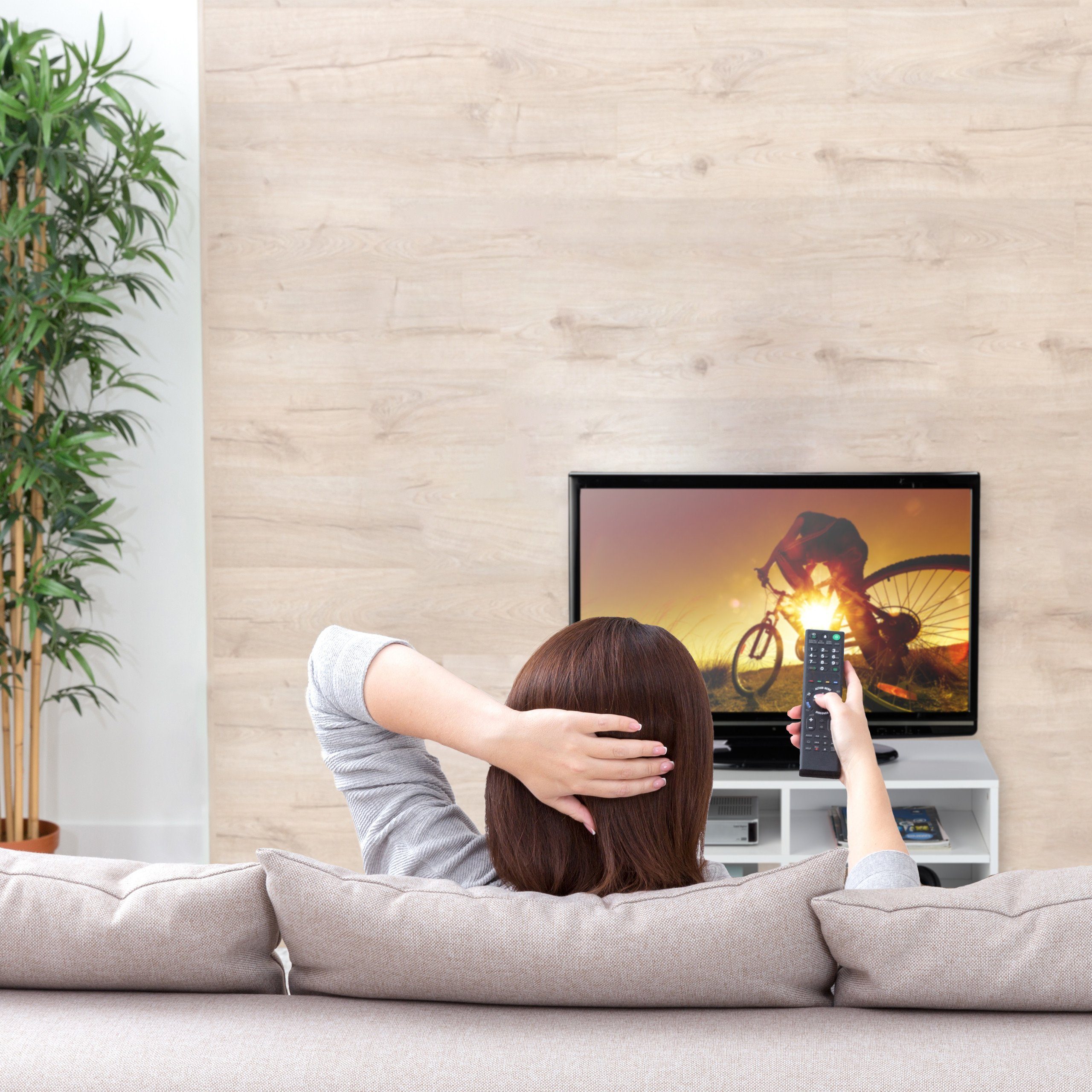 relaxdays TV-Board mit 4 Fächern rollbar