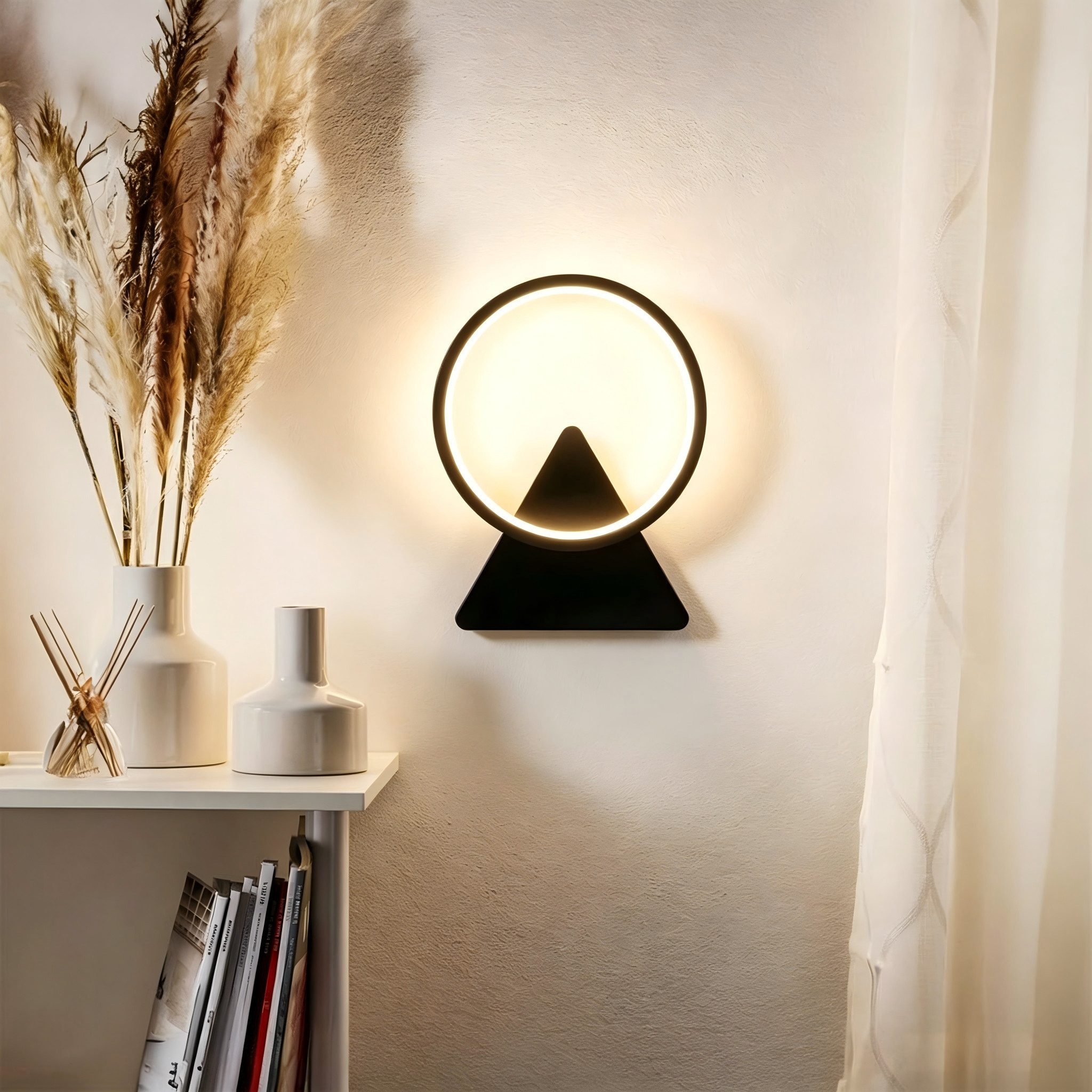 BlingBin Wandleuchte 8 W runde LED Wandlampe 3000 K warmweiß, 800 lm, Innenbeleuchtung, LED fest integriert, Warmweiß, Innen Wandbeleuchtung für Wohnzimmer, Schlafzimmer, Flur und Treppen