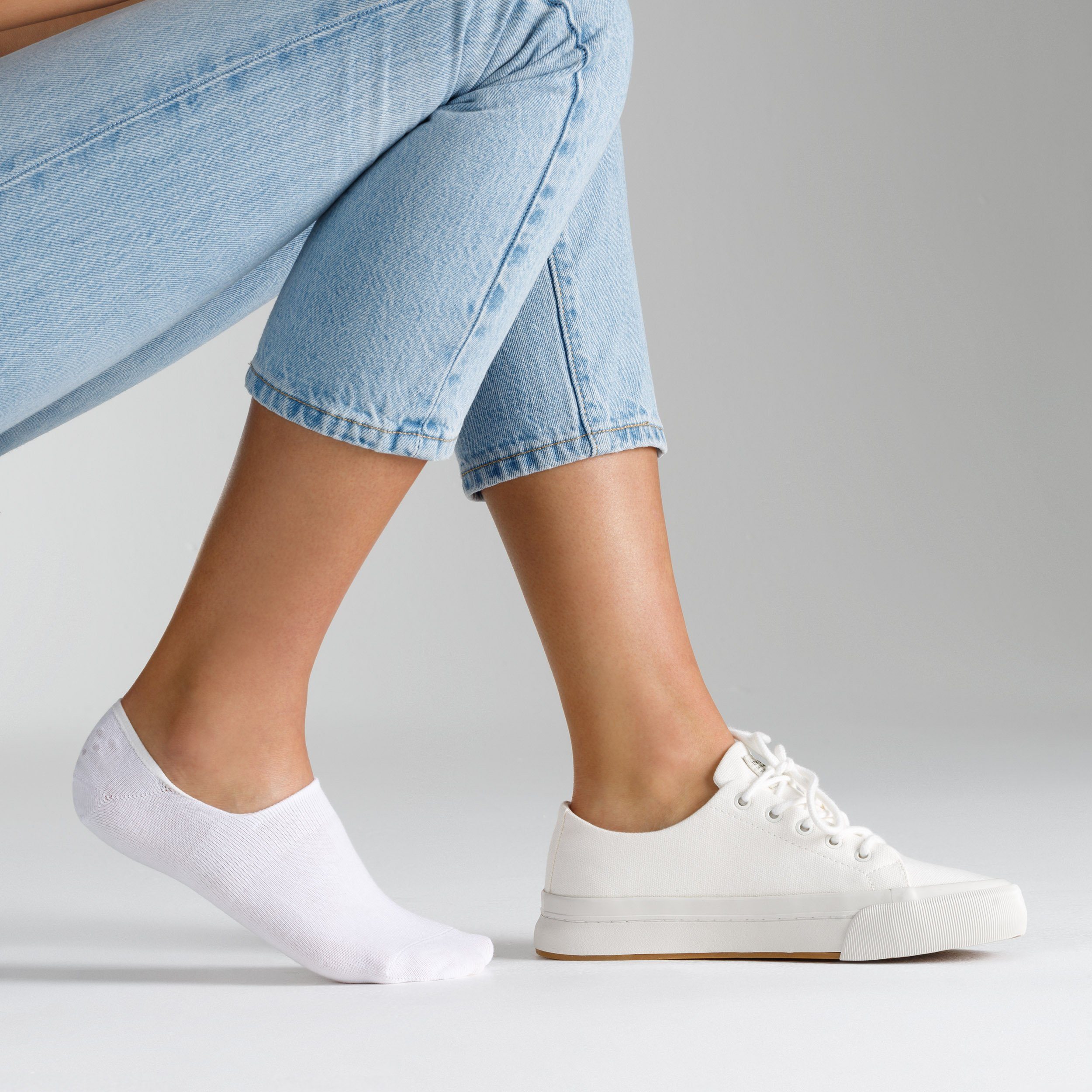 Socken unsichtbare Design bequemen weiß Socken (6-Paar) Camano Sneaker in
