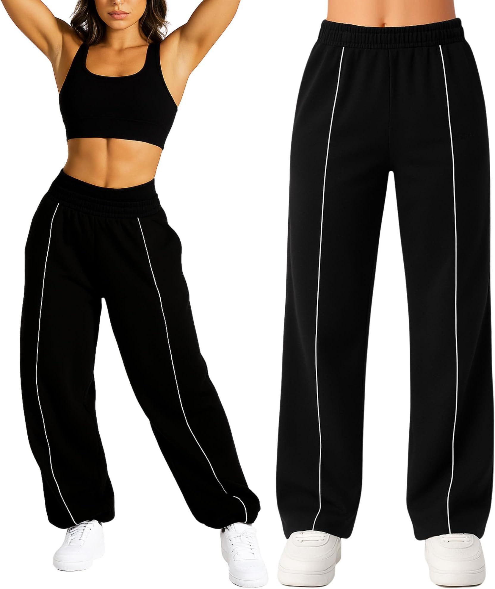 Smilodox Jogginghose Damen Siara, Bequeme Freizeithose mit Seitentaschen Trainingshose mit verstellbarem Beinabschluss
