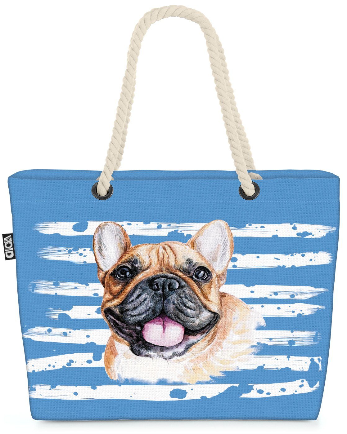 Hund VOID Bulldogge (1-tlg), blau Strandtasche Französische Frenchie